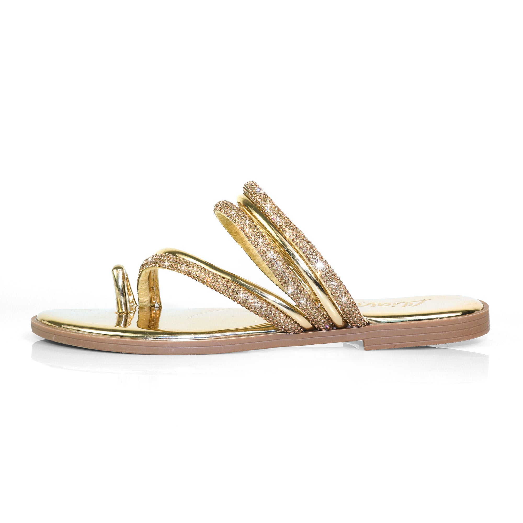 ADOREE-1 RHINESTONE SANDAL TOE RING GOLD