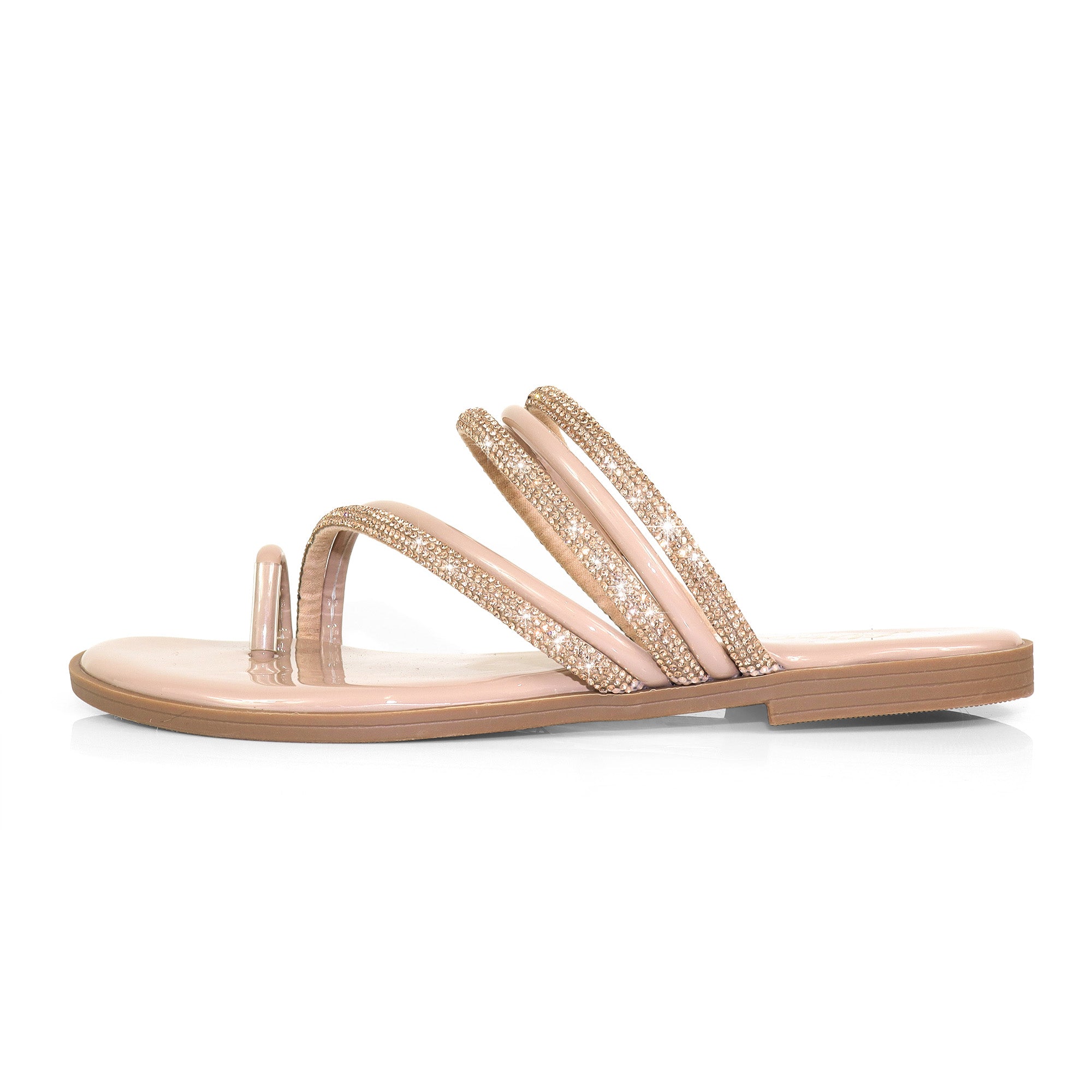 ADOREE-1 RHINESTONE SANDAL TOE RING NUDE