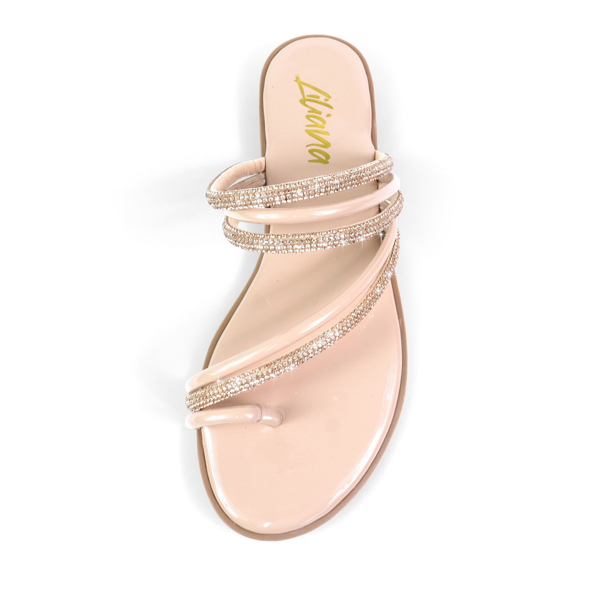 ADOREE-1 RHINESTONE SANDAL TOE RING NUDE