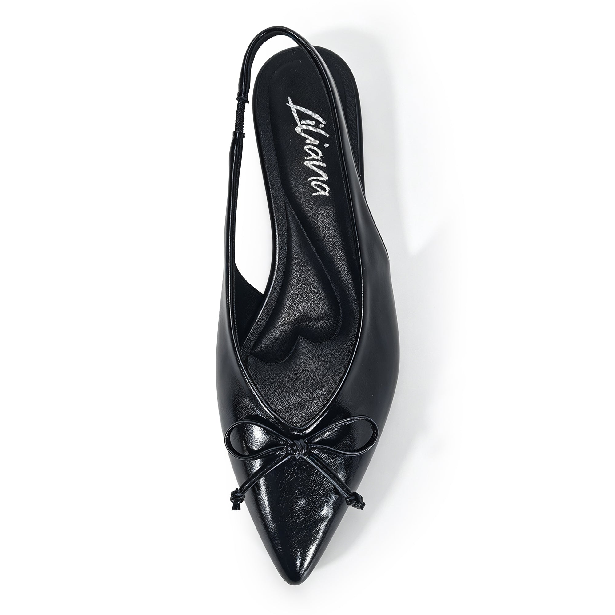 ADRIANA-2 KNOT BOW SLINGBACK W/ FLAT BLACK