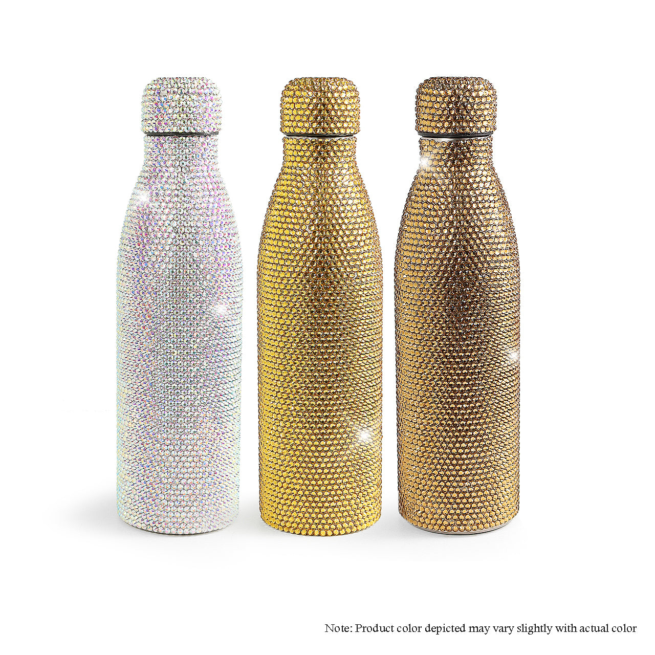 B-LUXCUP-2 ALL RHINESTONE WATER BOTTLE (24 OZ) - BRONZE