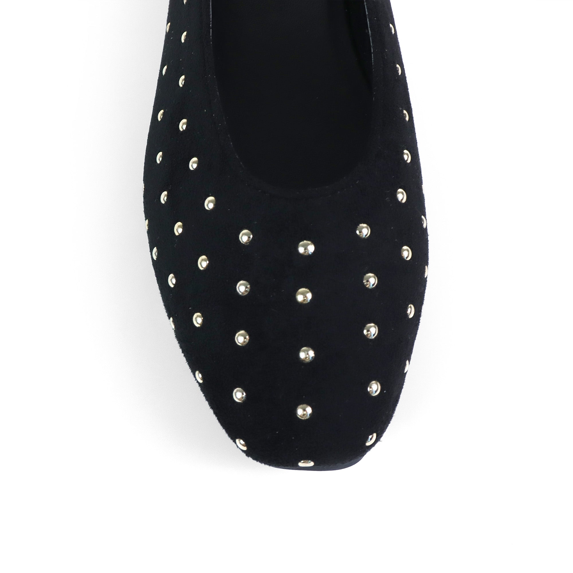 BALERIE-3 STUD BALLET FLAT BLACK