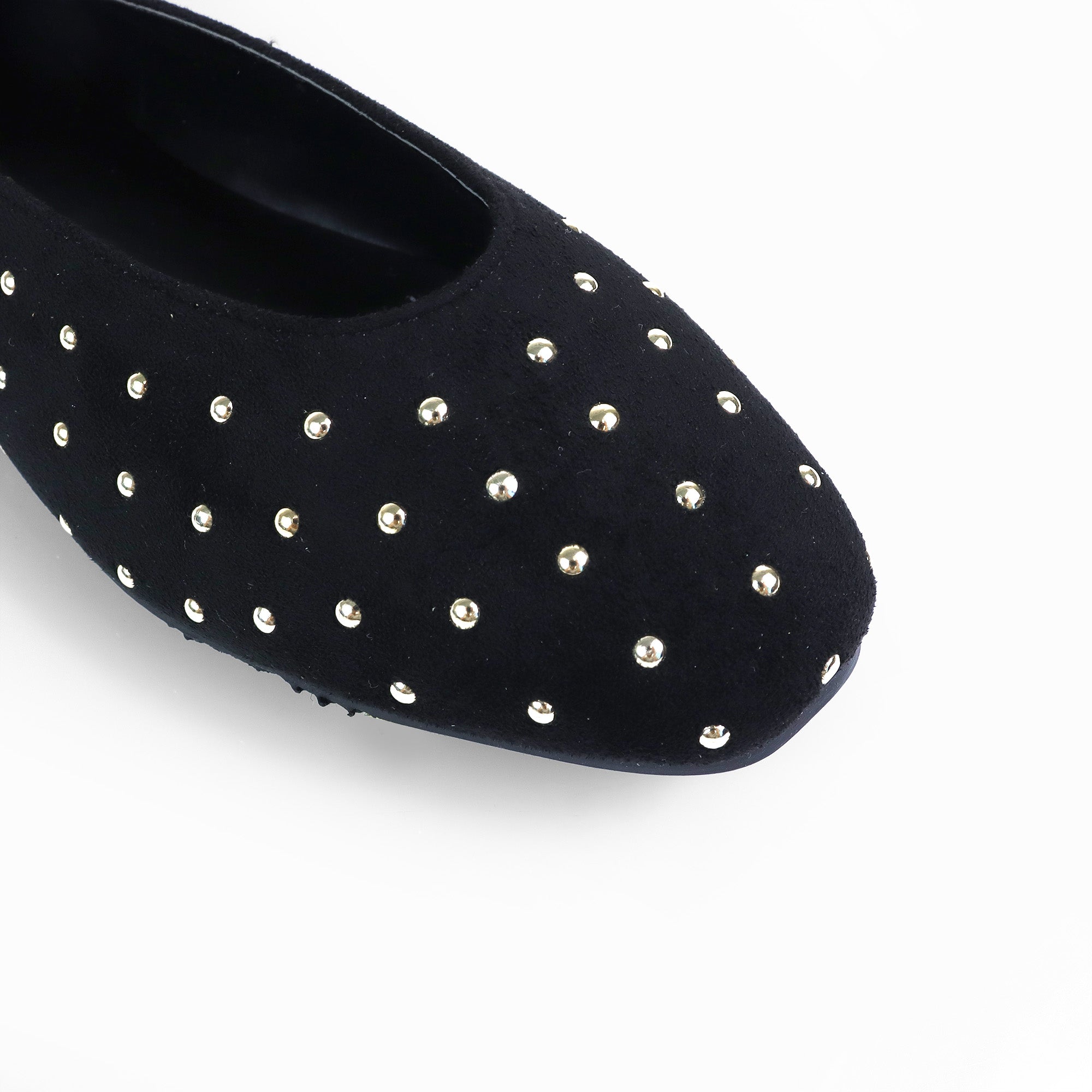 BALERIE-3 STUD BALLET FLAT BLACK