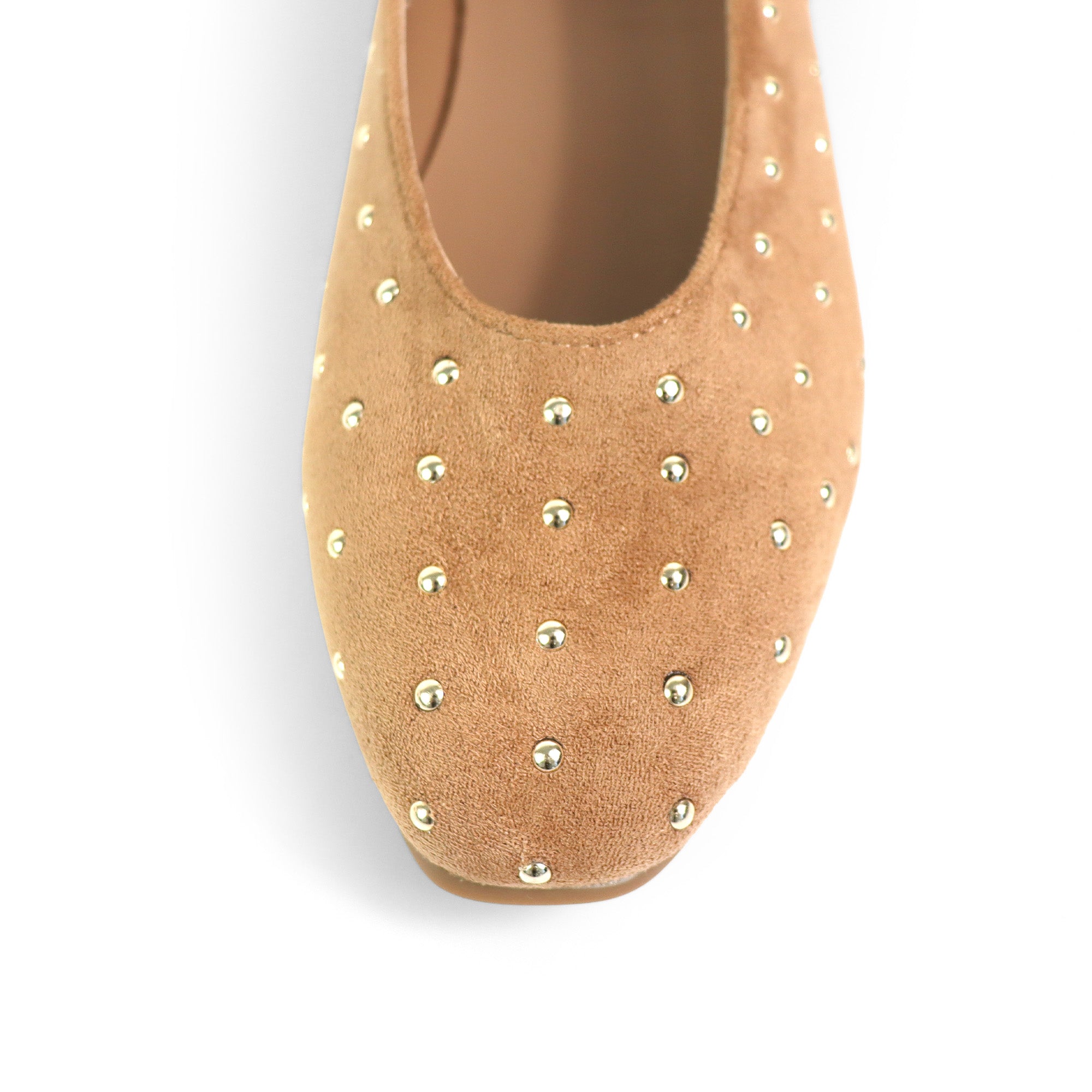 BALERIE-3 STUD BALLET FLAT TAUPE