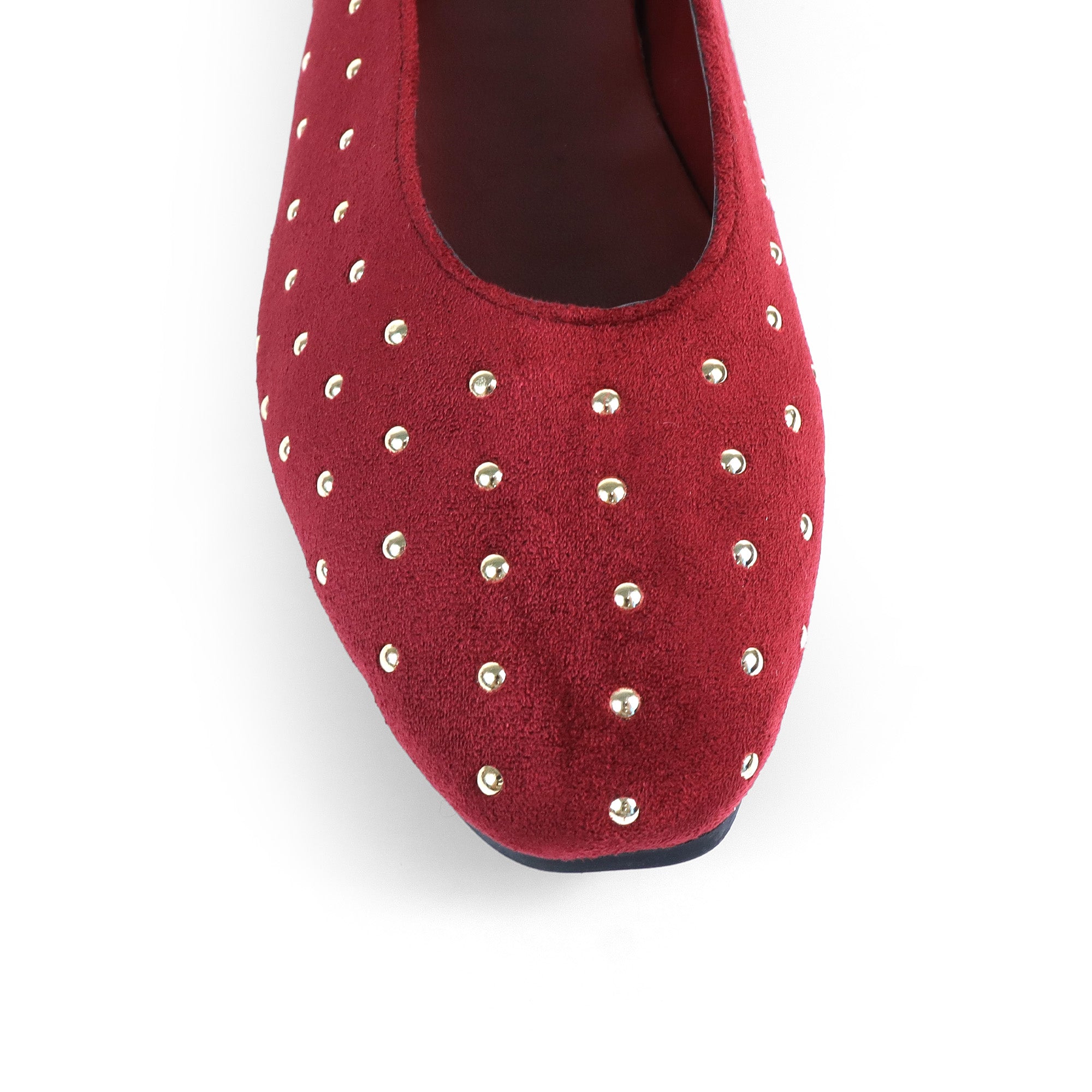 BALERIE-3 STUD BALLET FLAT WINE