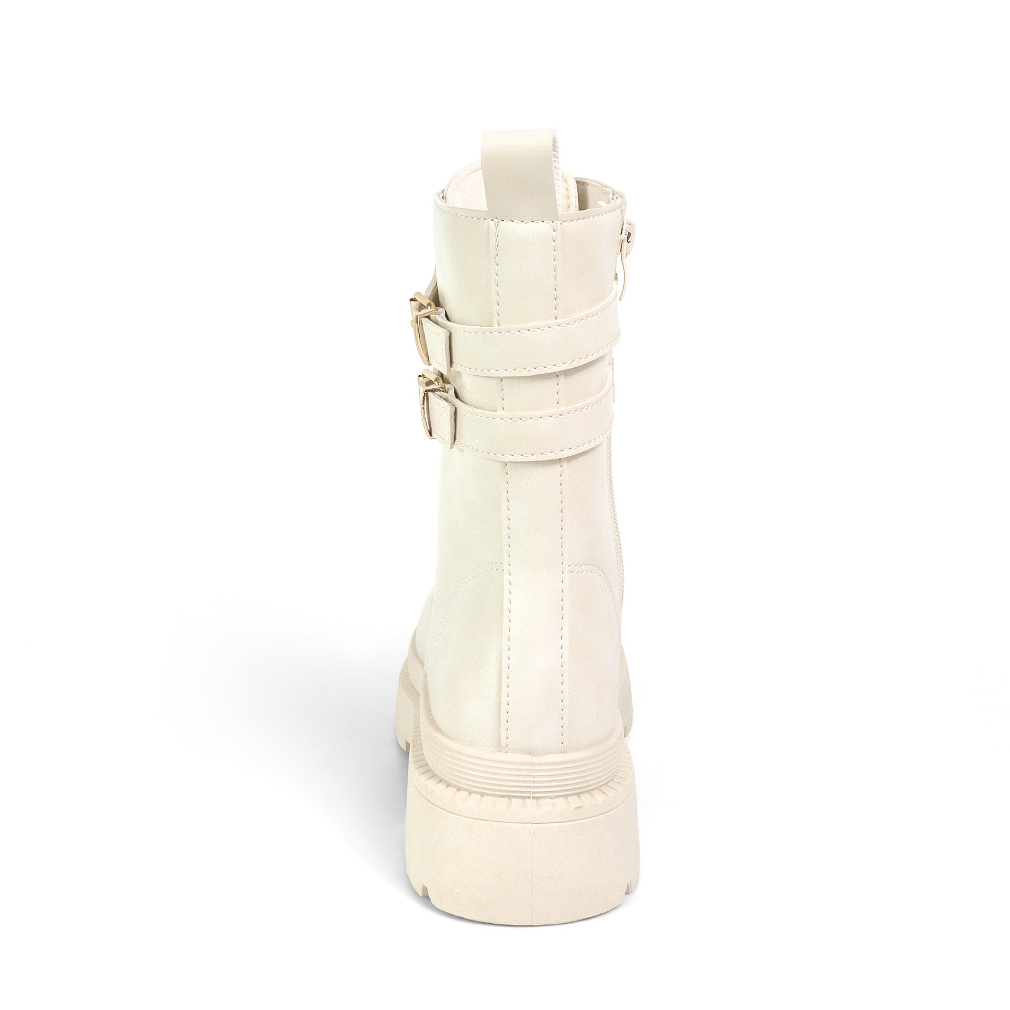 BARAZ-1 LUG SOLE CUFF LACE UP COMBAT BOOTS IVORY