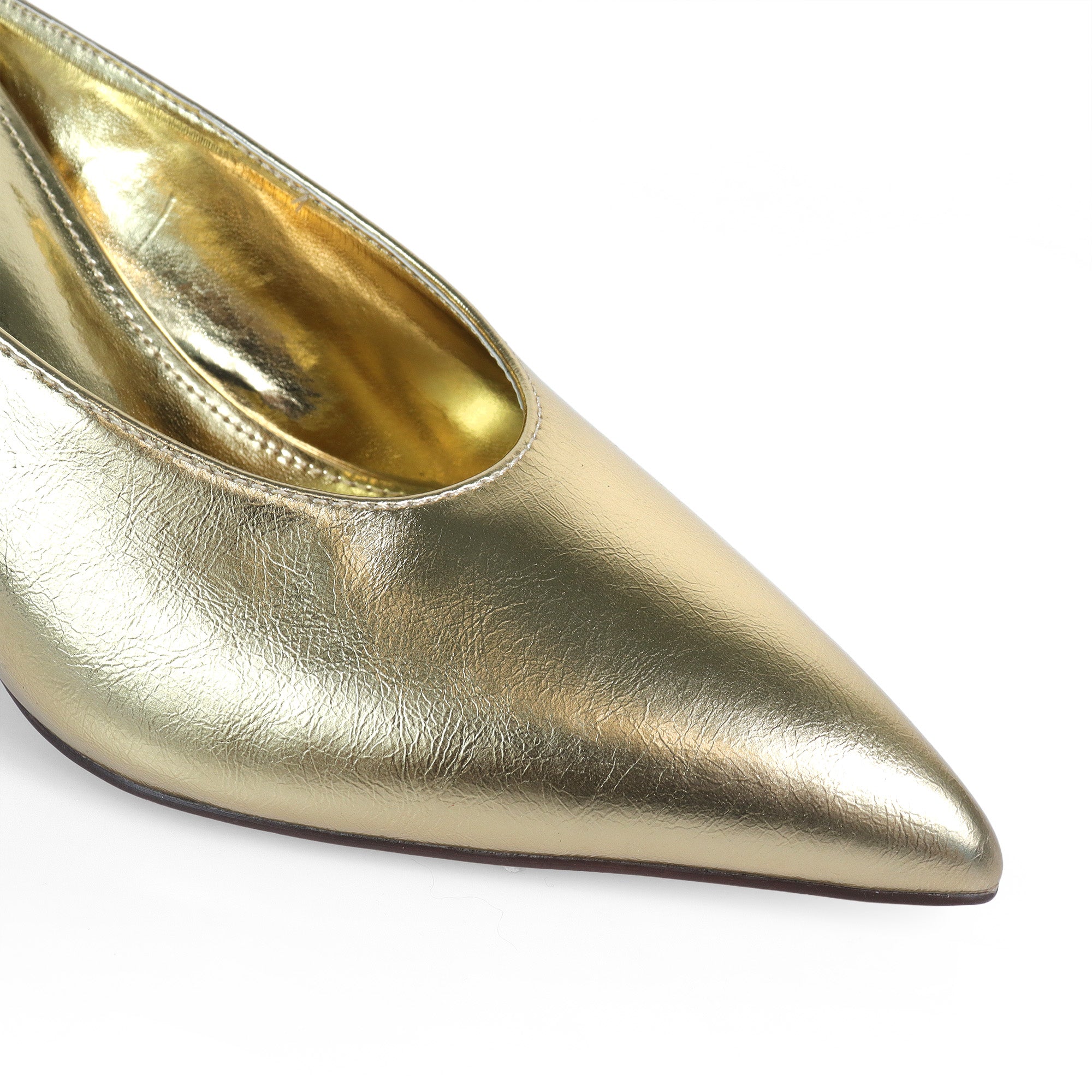 BERED-1 POINTED TOE MULE W/ HEEL GOLD