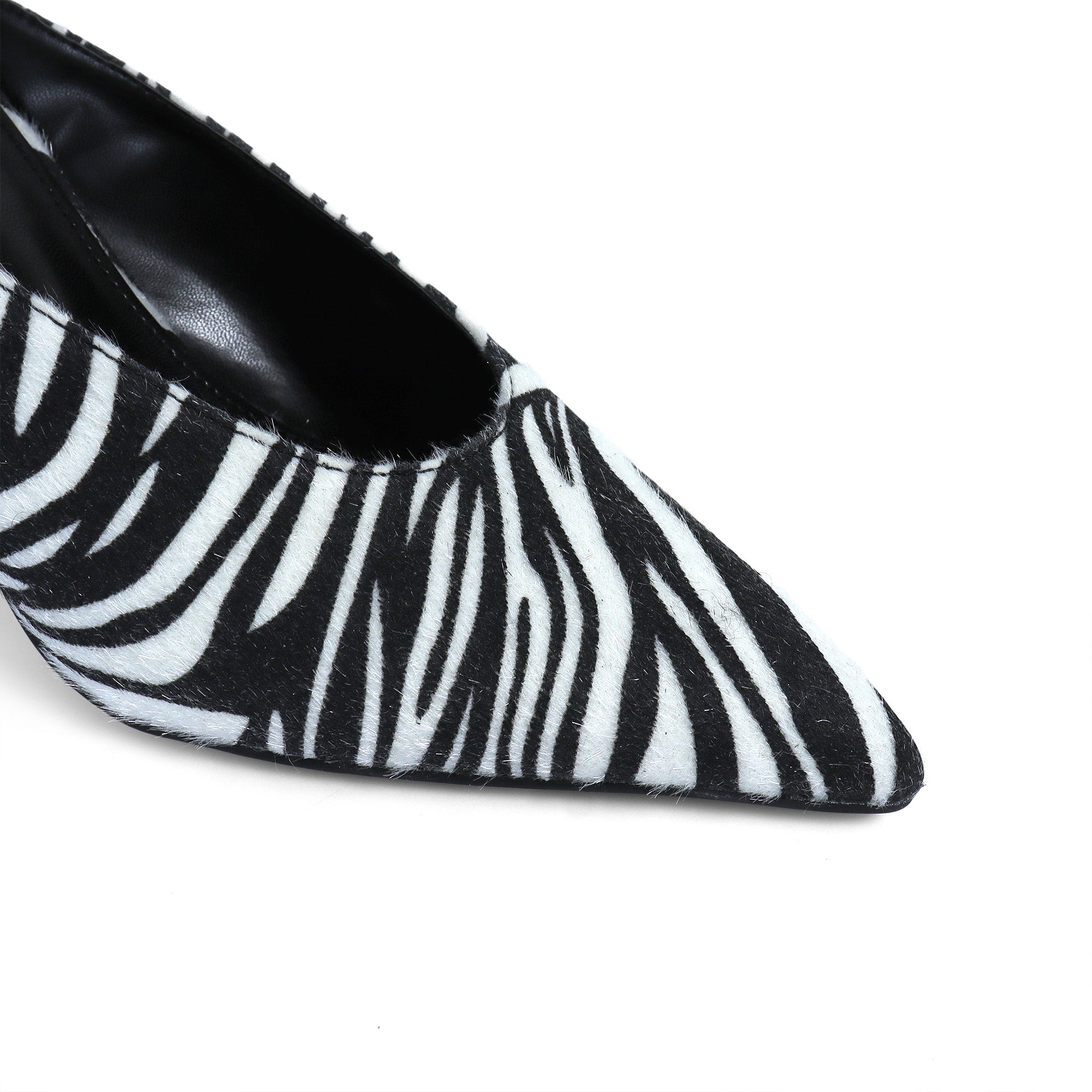 BERED-1 POINTED TOE MULE W/ HEEL ZEBRA