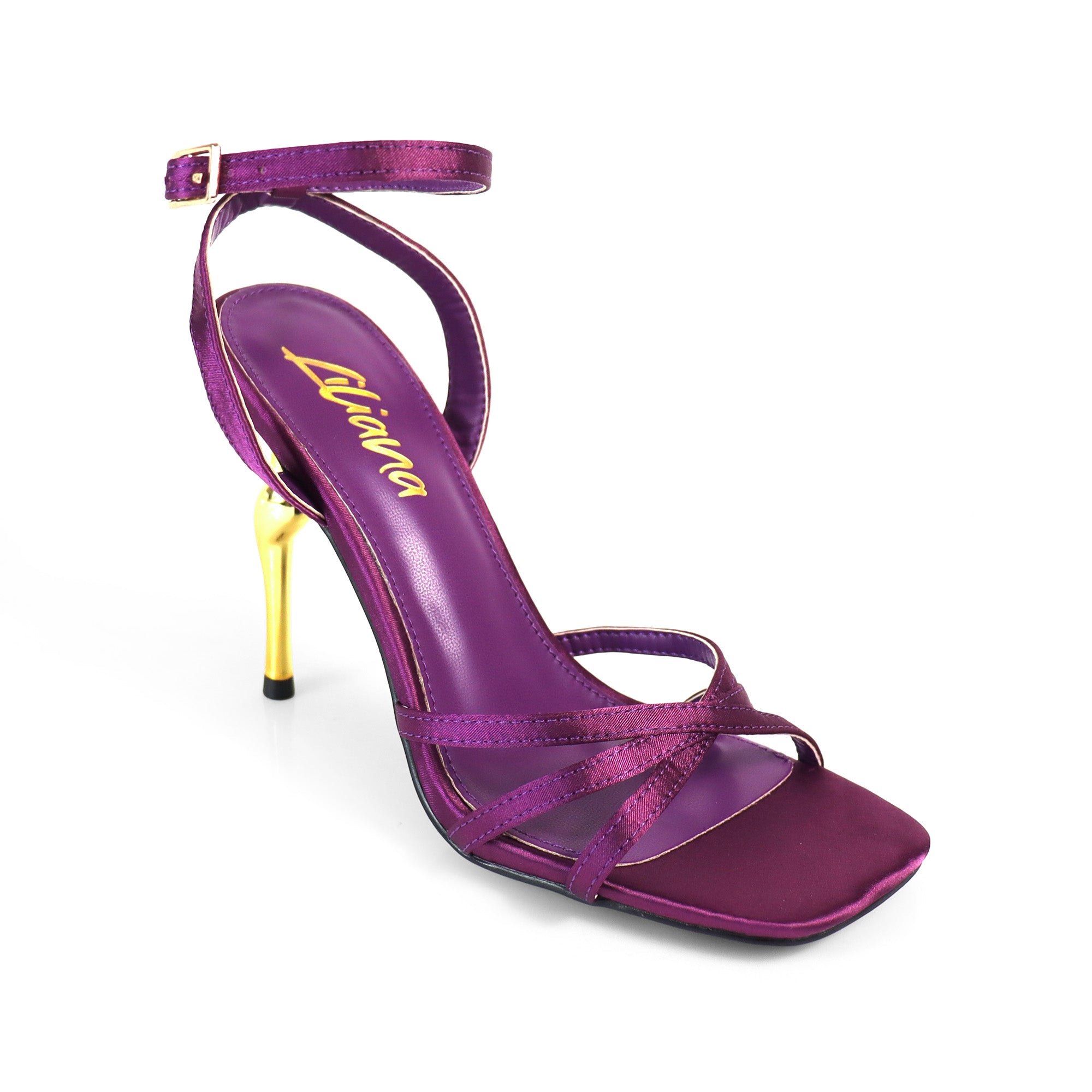BOLIVIA-1 STRAP SANDAL W/ MATEL HEEL PURPLE