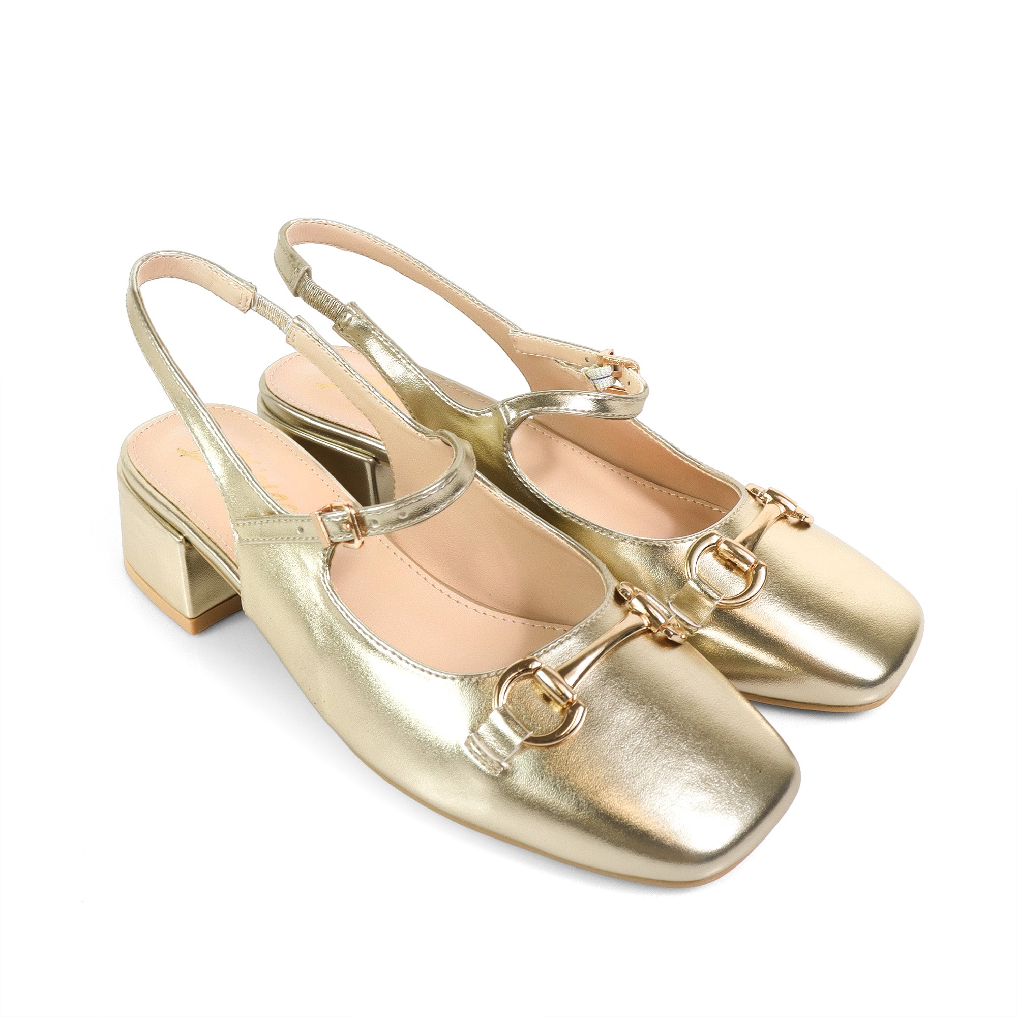 CANAAN-1 HORSEBIT SLINGBACK PUMP GOLD