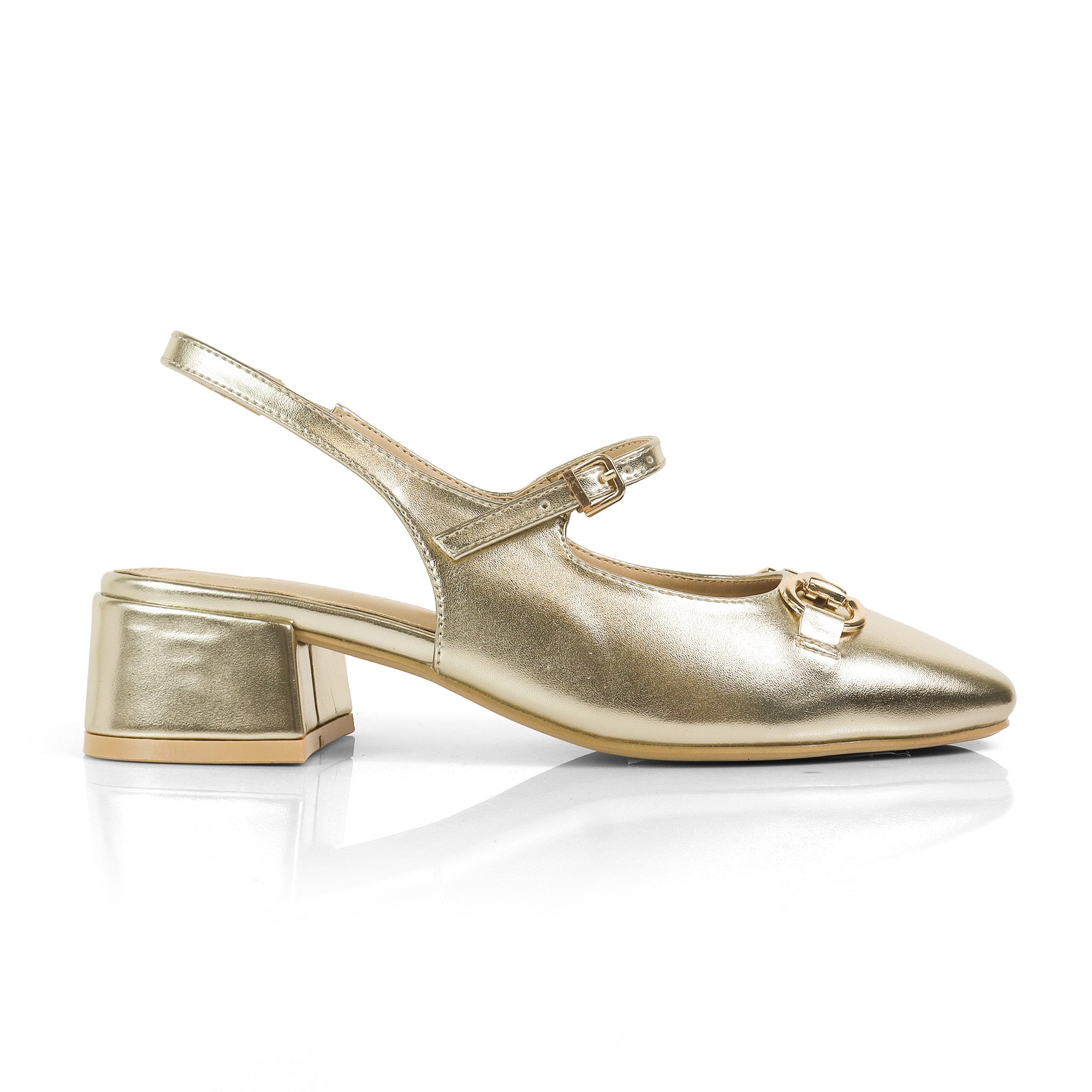 CANAAN-1 HORSEBIT SLINGBACK PUMP GOLD