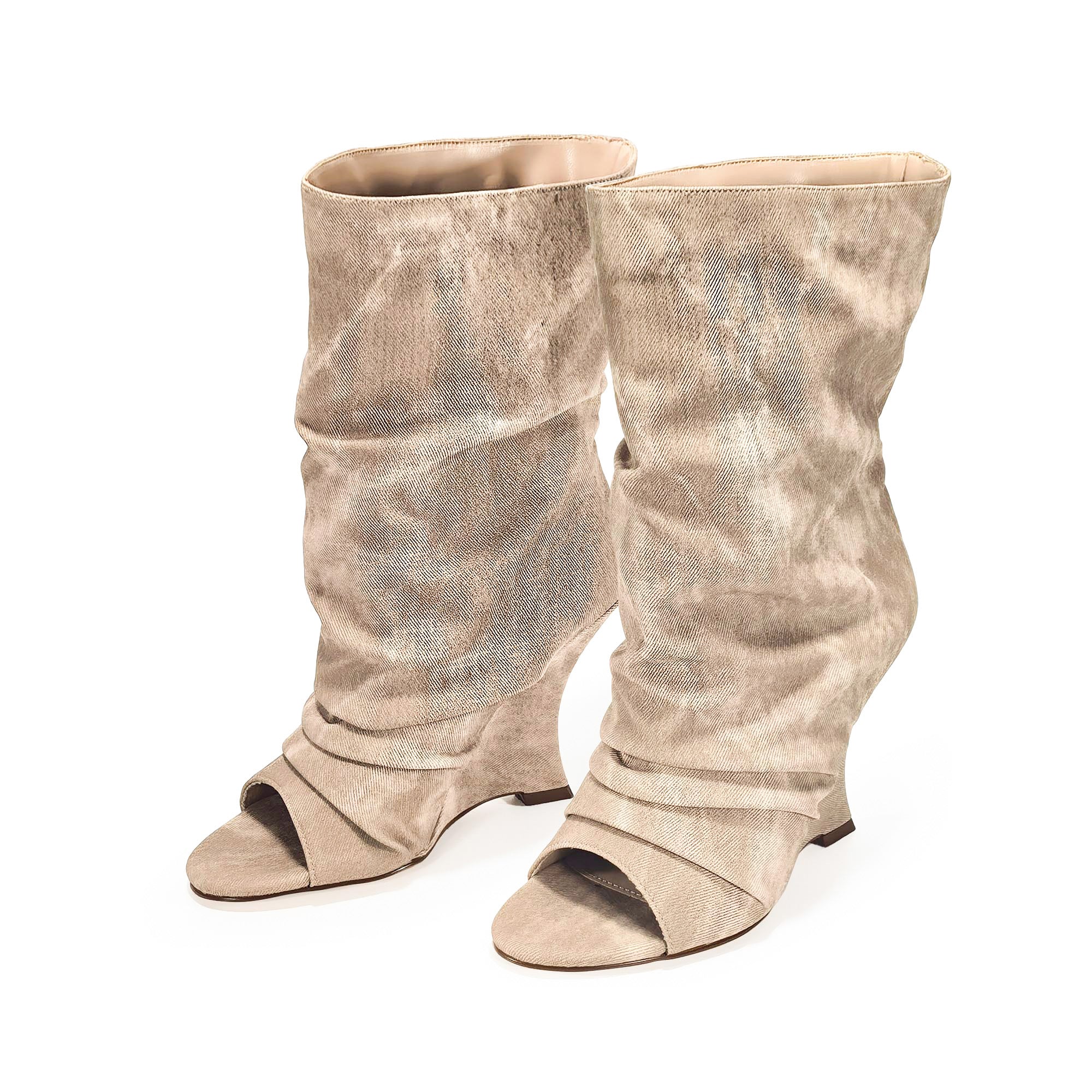 CASH-1 SLOUCH BOOT W WEDGE BEIGE