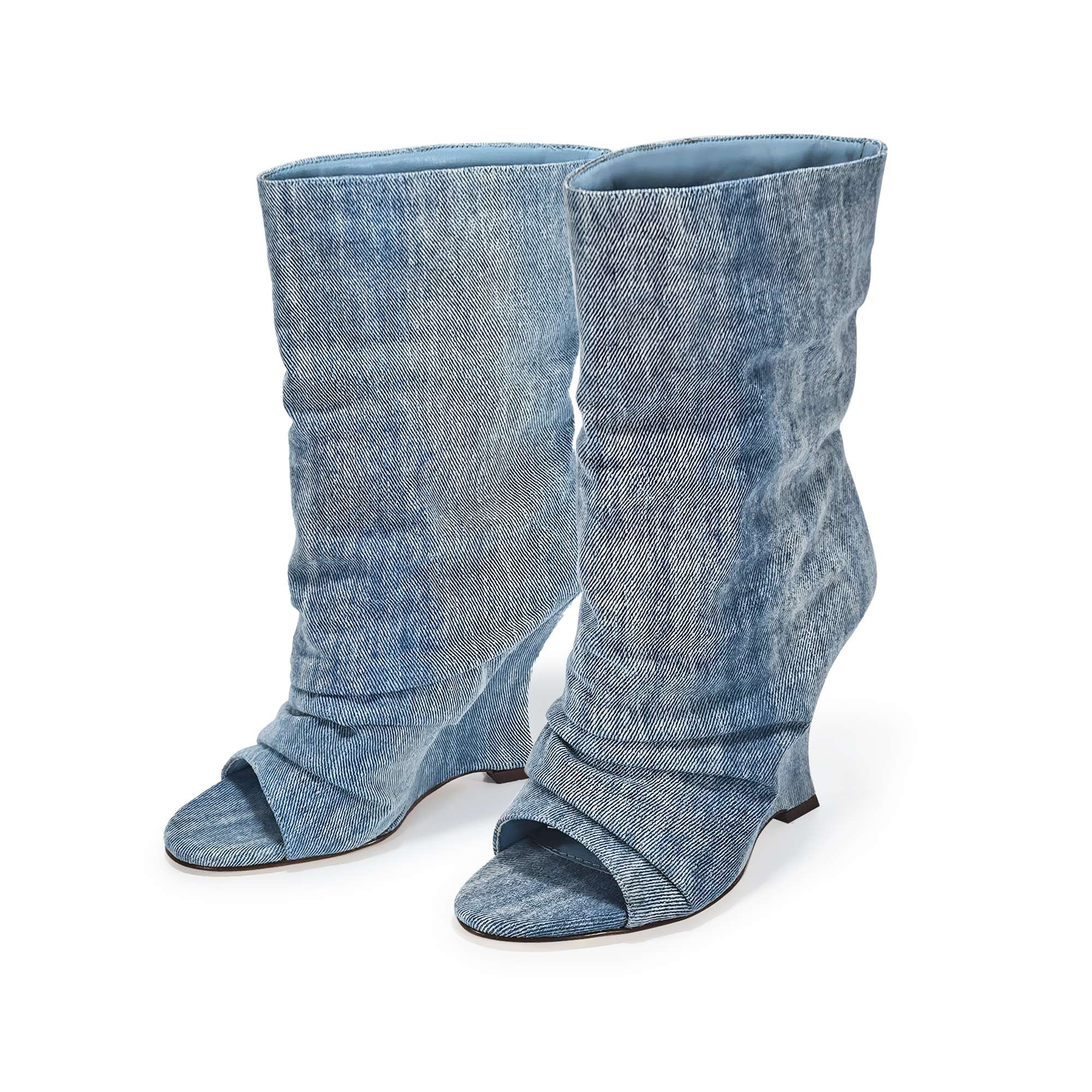 CASH-1 SLOUCH BOOT W WEDGE DENIM