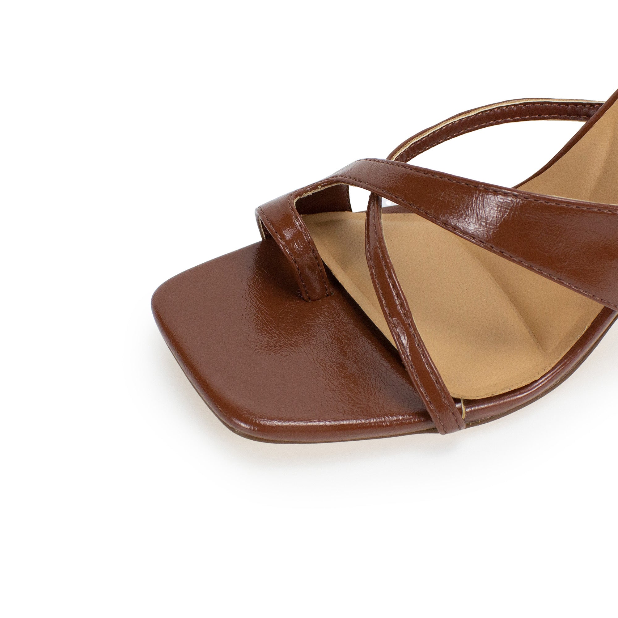 FRANKIE-28 STRAP MULE HEEL MOCHA