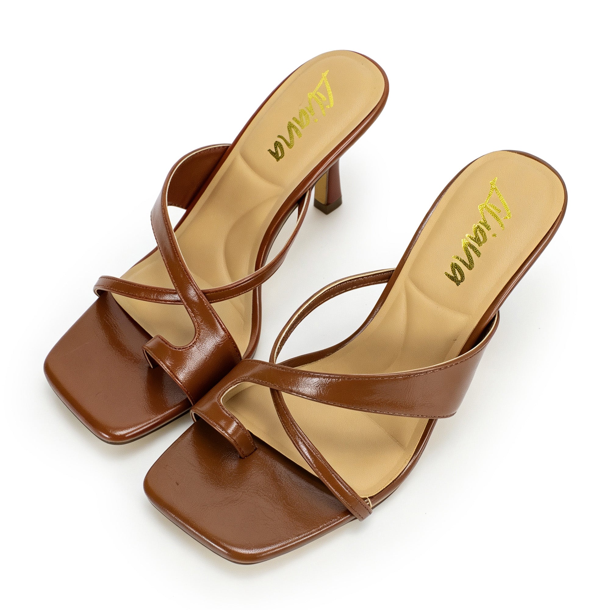 FRANKIE-28 STRAP MULE HEEL MOCHA