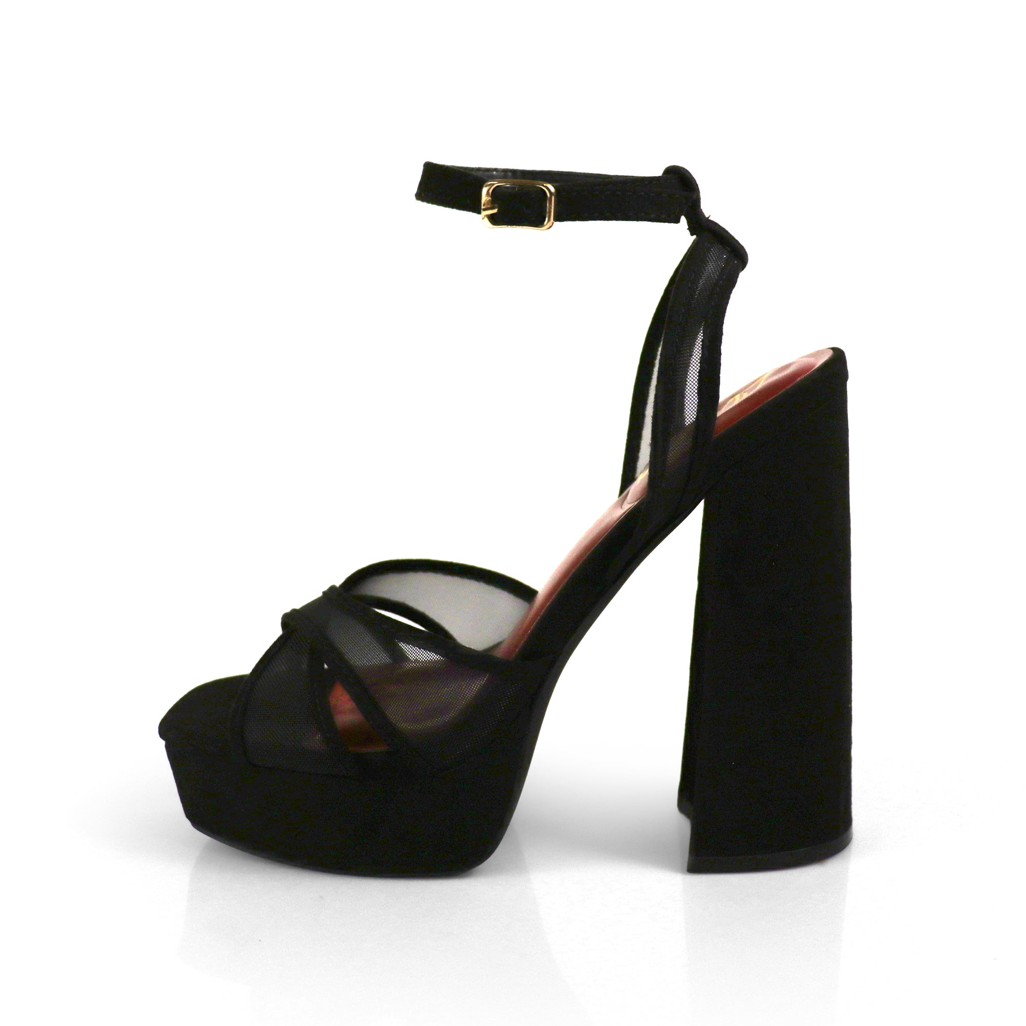 GIA-31 ANKLE STRAP PLATFORM HEEL BLACK