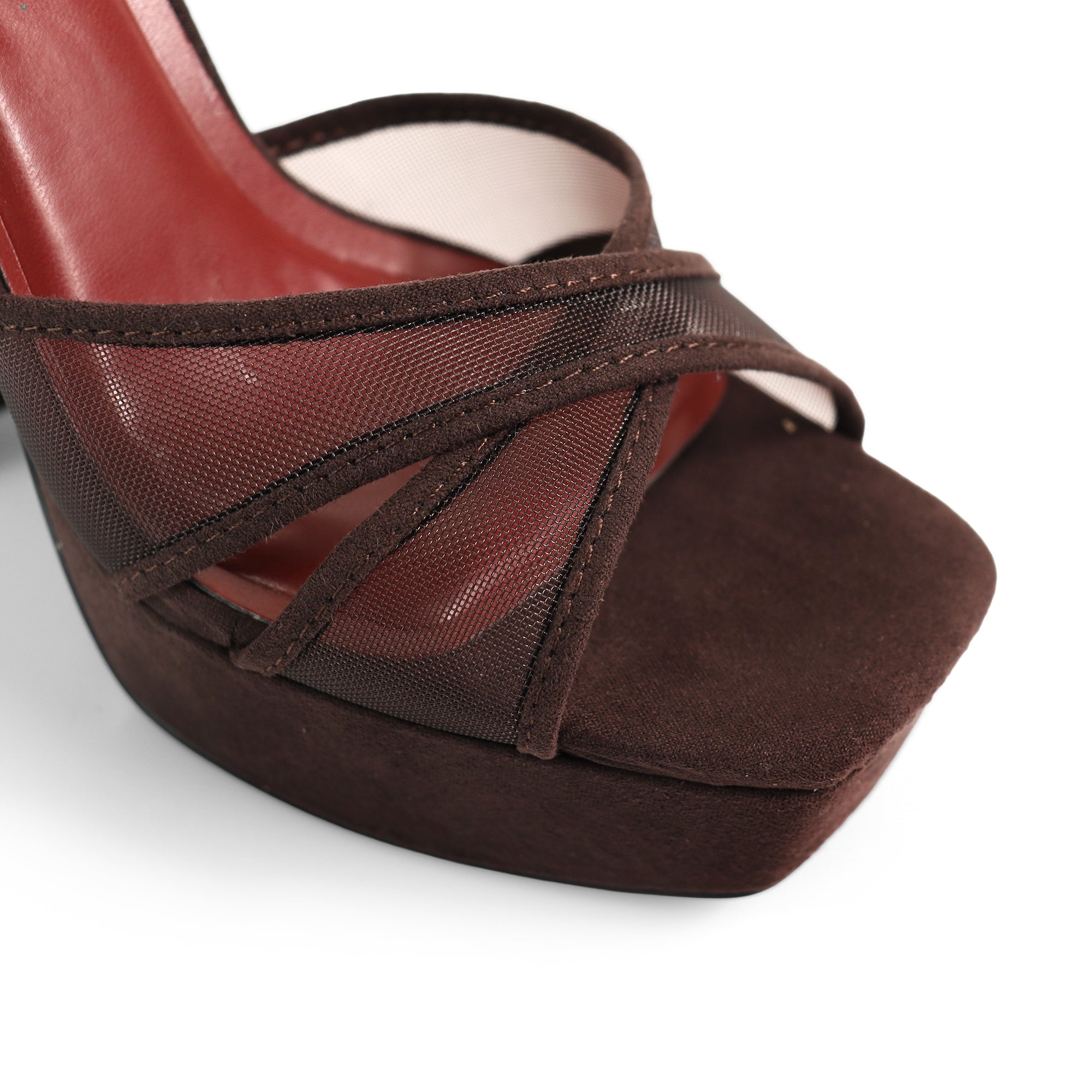GIA-31 ANKLE STRAP PLATFORM HEEL CHOCOLATE