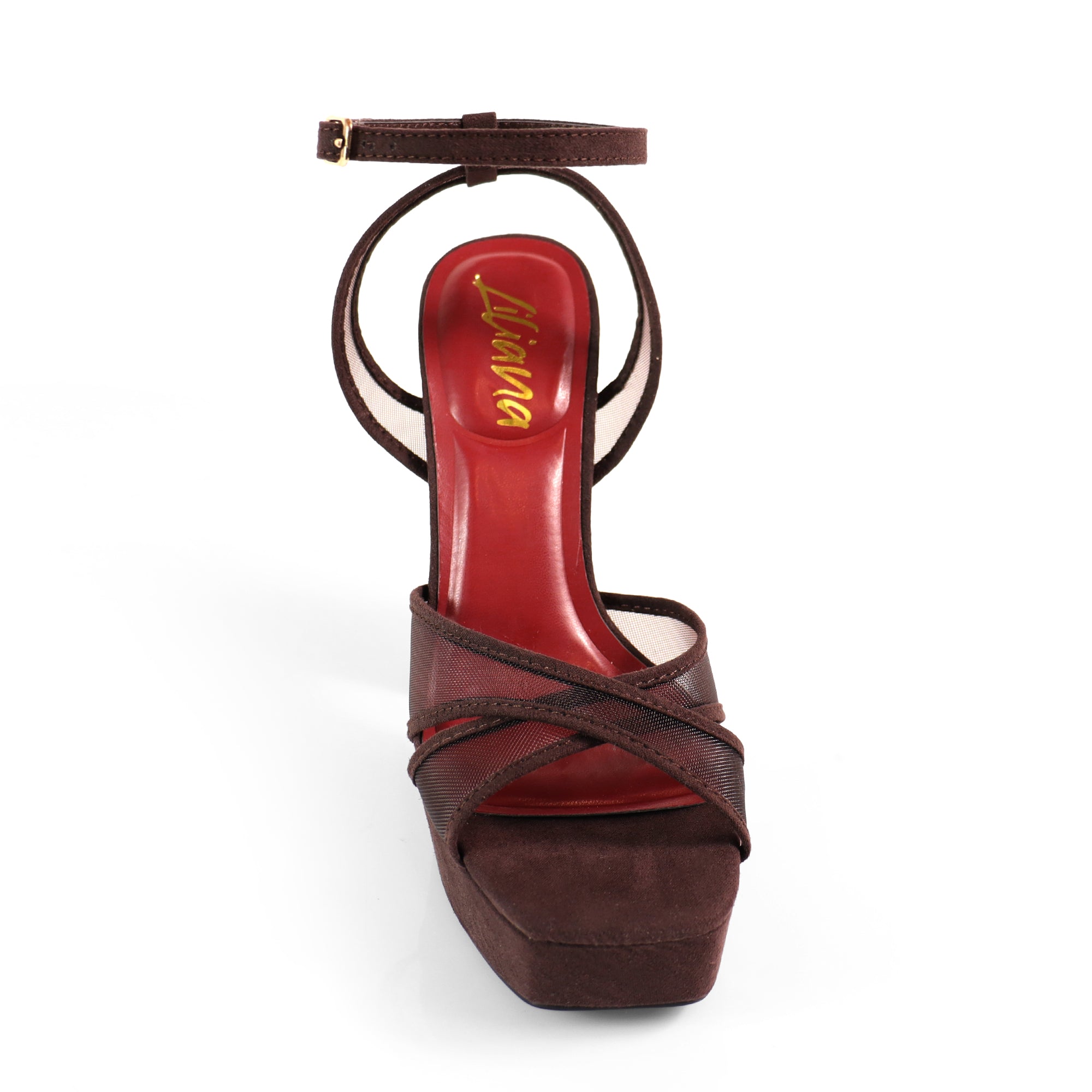 GIA-31 ANKLE STRAP PLATFORM HEEL CHOCOLATE