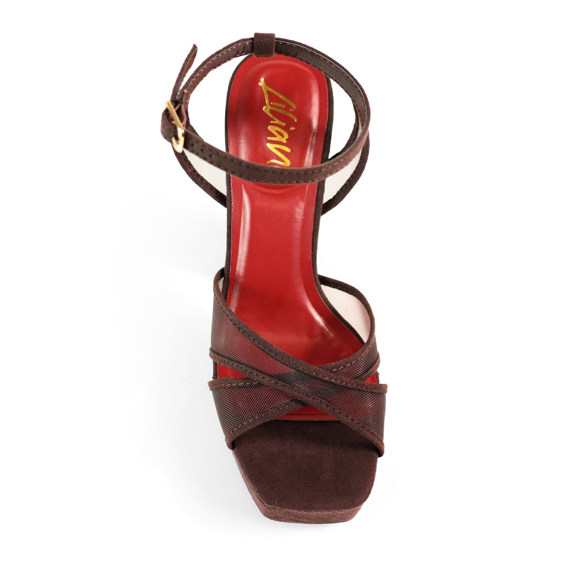 GIA-31 ANKLE STRAP PLATFORM HEEL CHOCOLATE