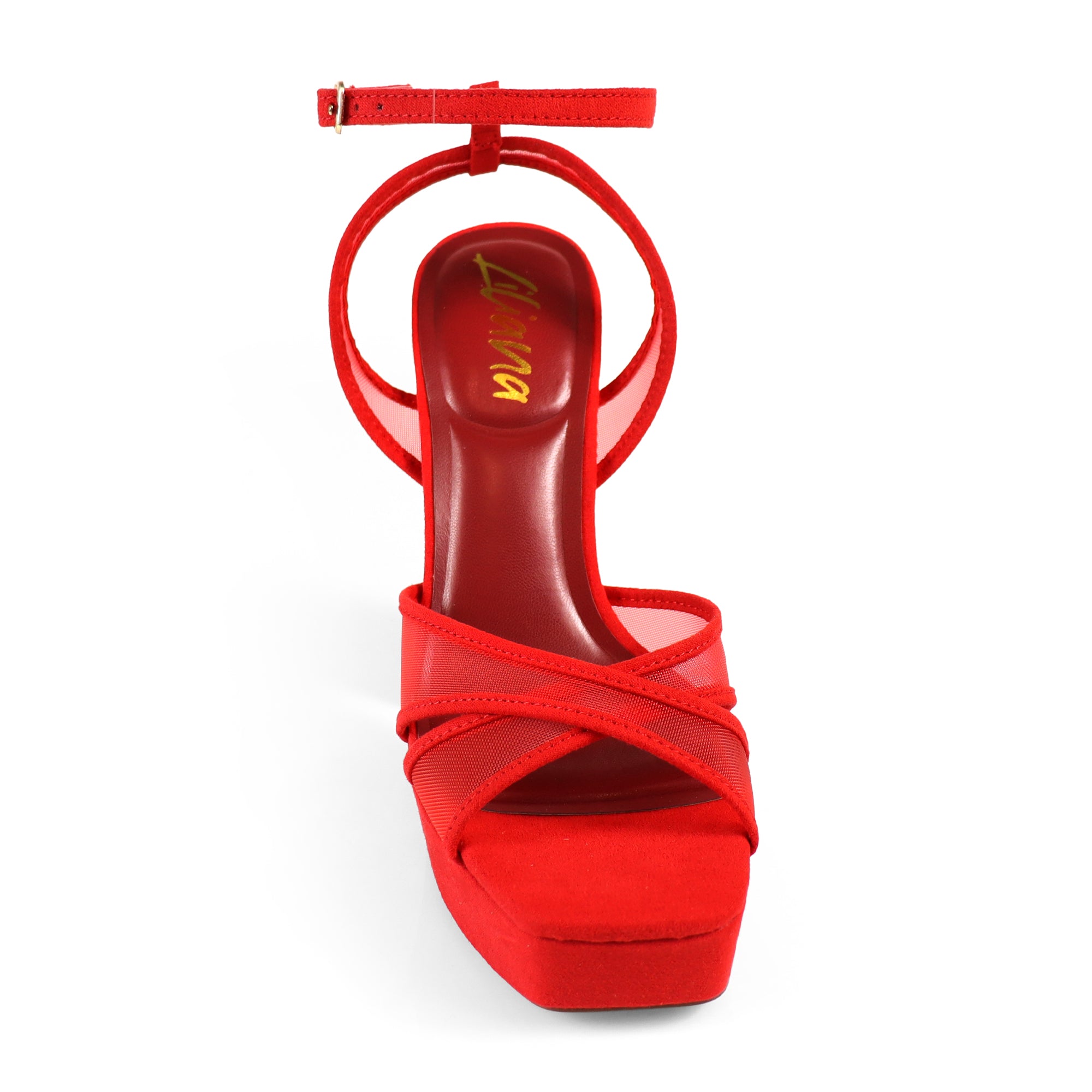 GIA-31 ANKLE STRAP PLATFORM HEEL RED