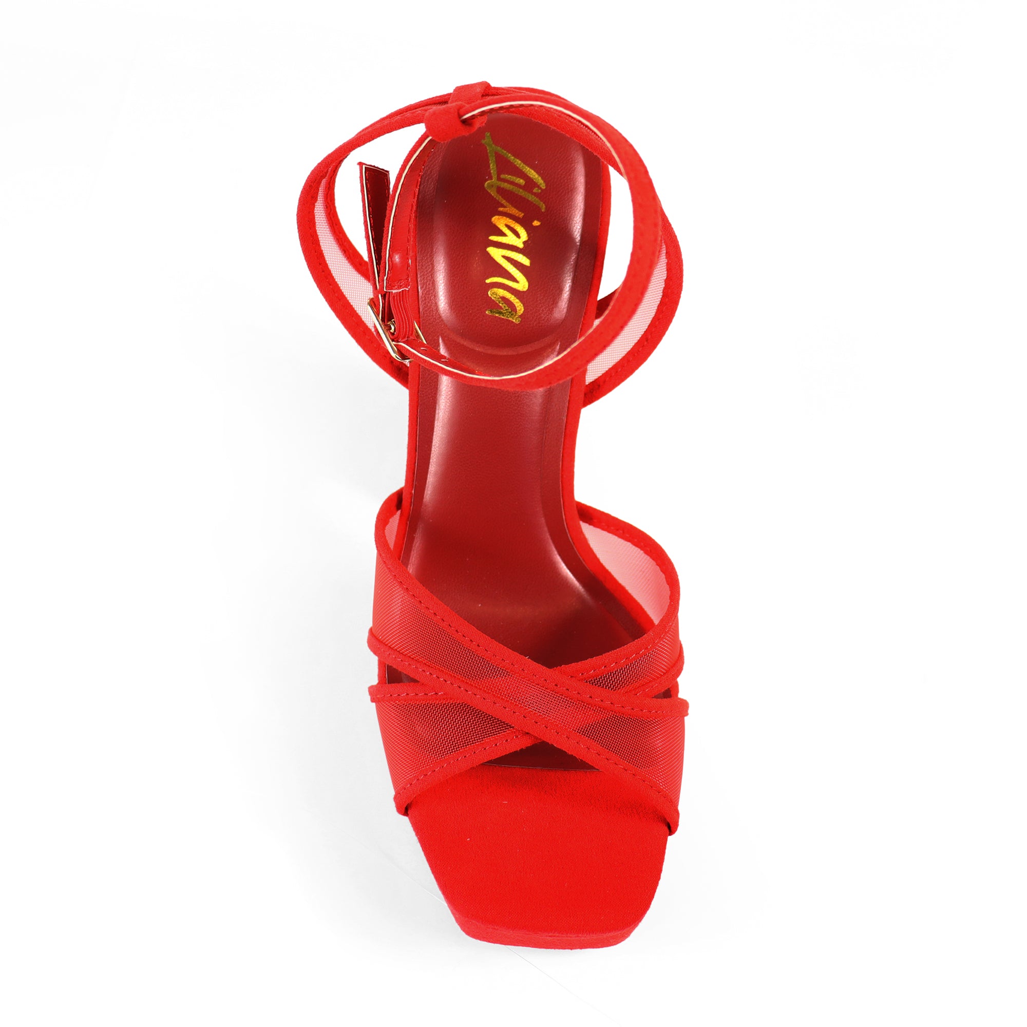 GIA-31 ANKLE STRAP PLATFORM HEEL RED