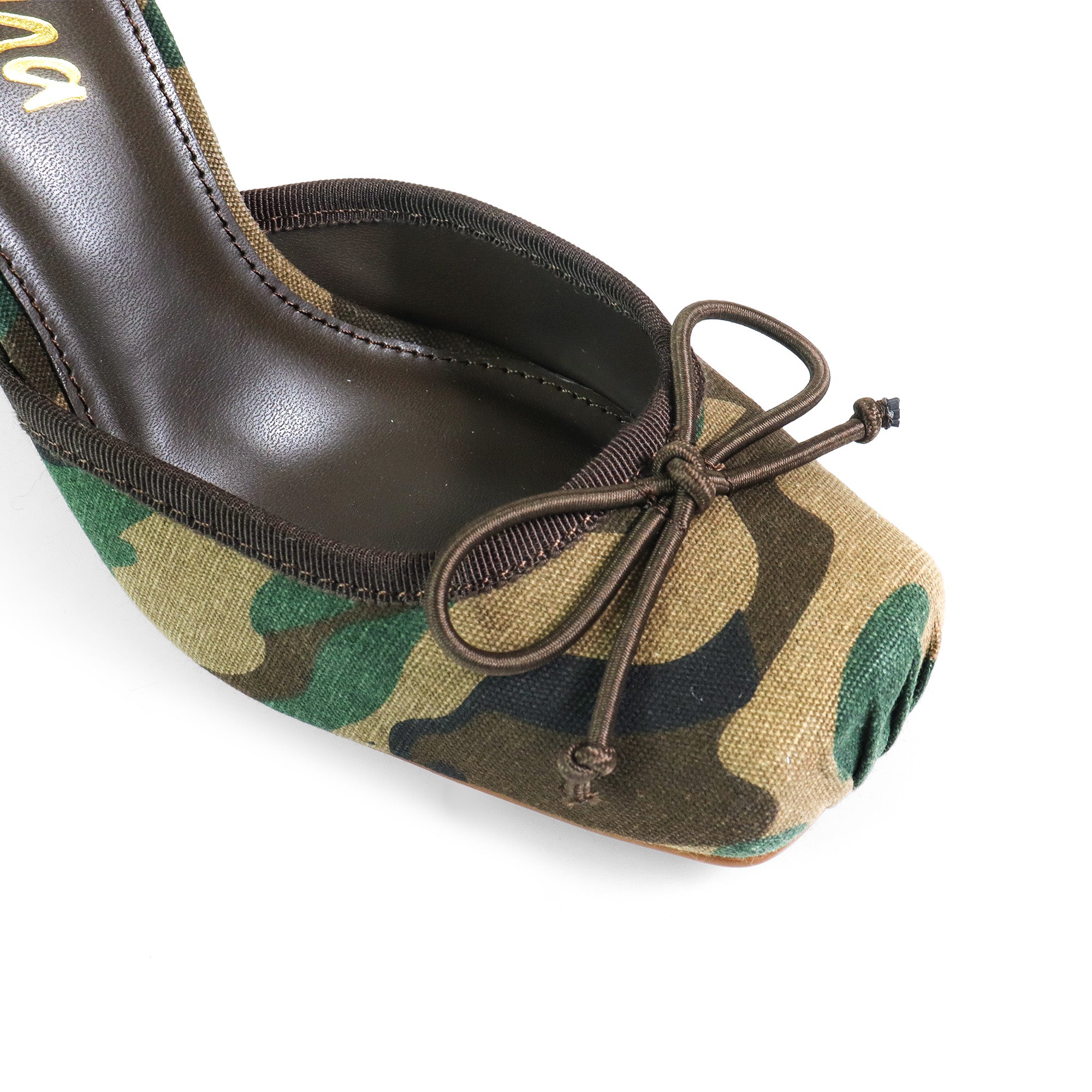 ITZA-2 POINTE TOE KNEE HIGH SOCK PUMP W/ STILETTO HEEL CAMOUFLAGE