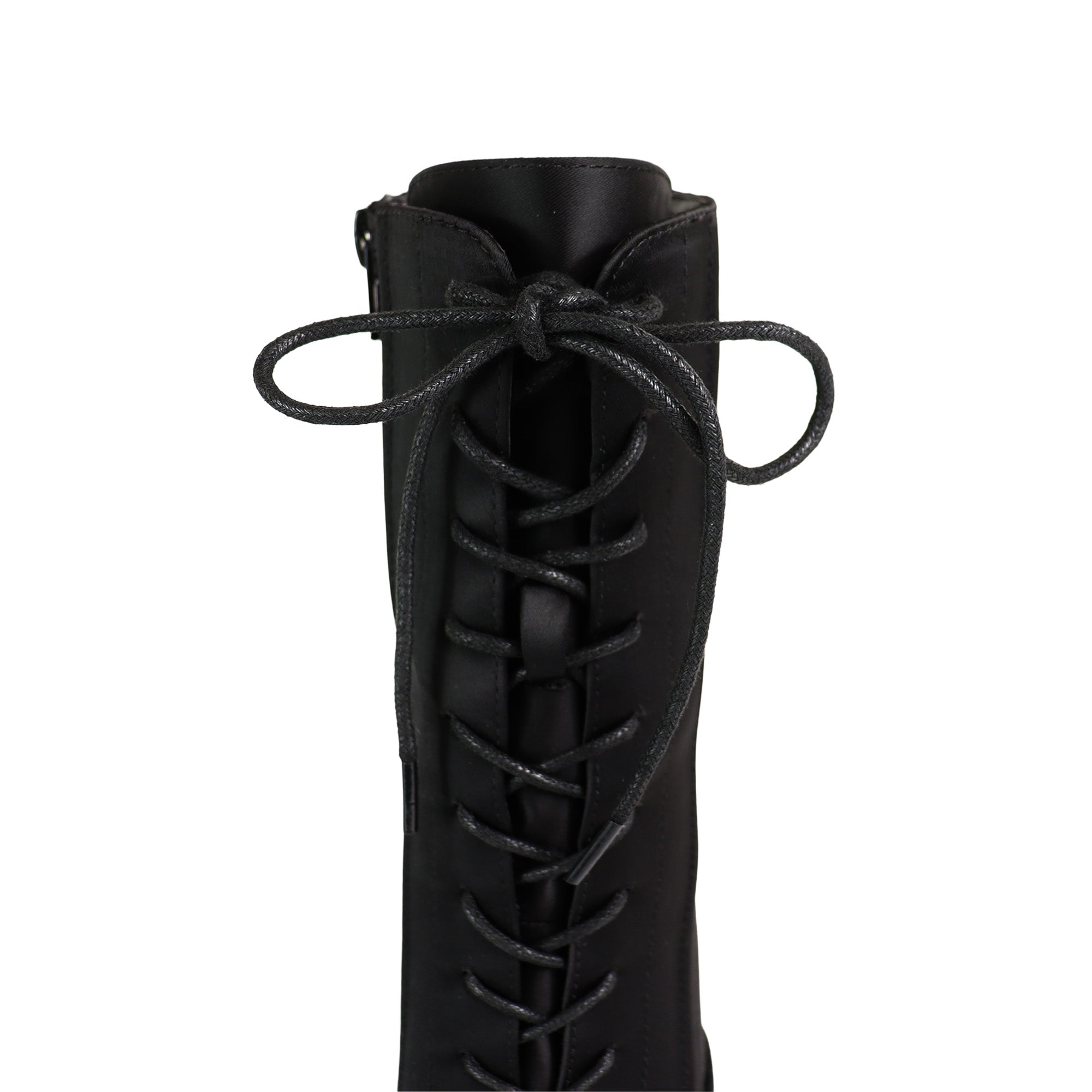 ITZA-5 BALLERINA LACE UP BOOTIES WITH/ STILETTO HEEL BLACK