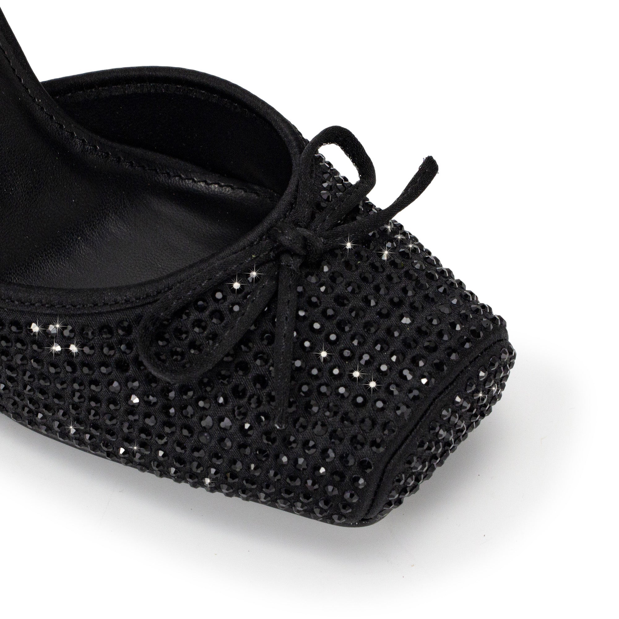 ITZA-7 RHINESTONE PUMP LACE UP W/ STILETTO HEEL BLACK