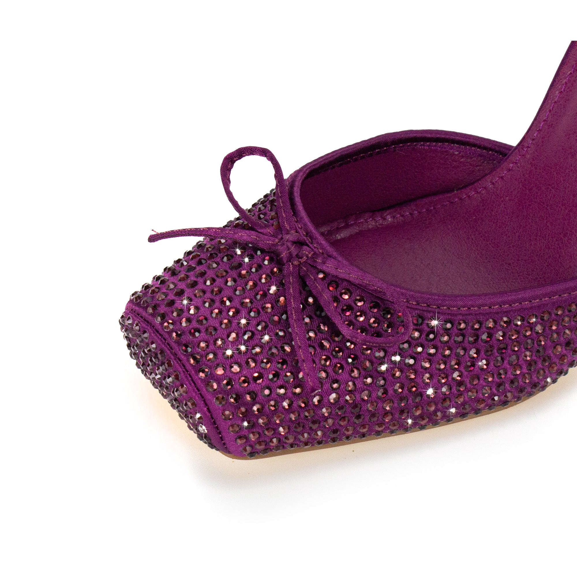 ITZA-7 RHINESTONE PUMP LACE UP W/ STILETTO HEEL PLUM