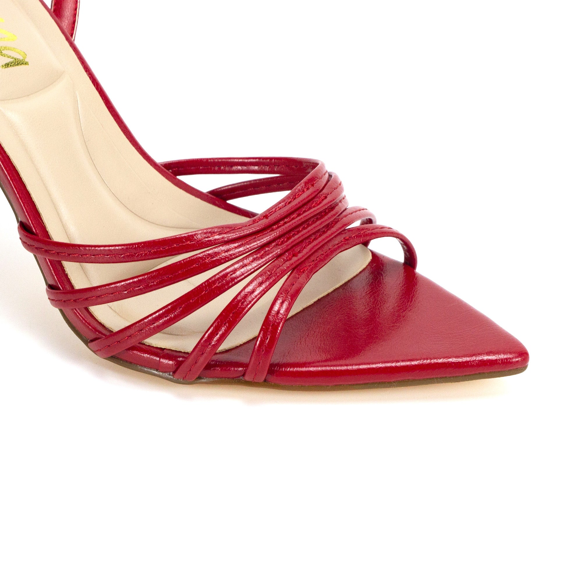 LAUCIA-88 POINTED TOE STRAPPY HEEL  RED
