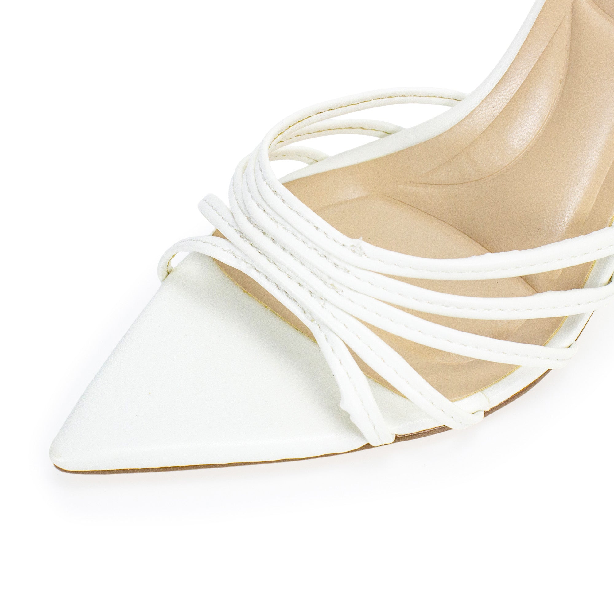 LAUCIA-88 POINTED TOE STRAPPY HEEL  WHITE
