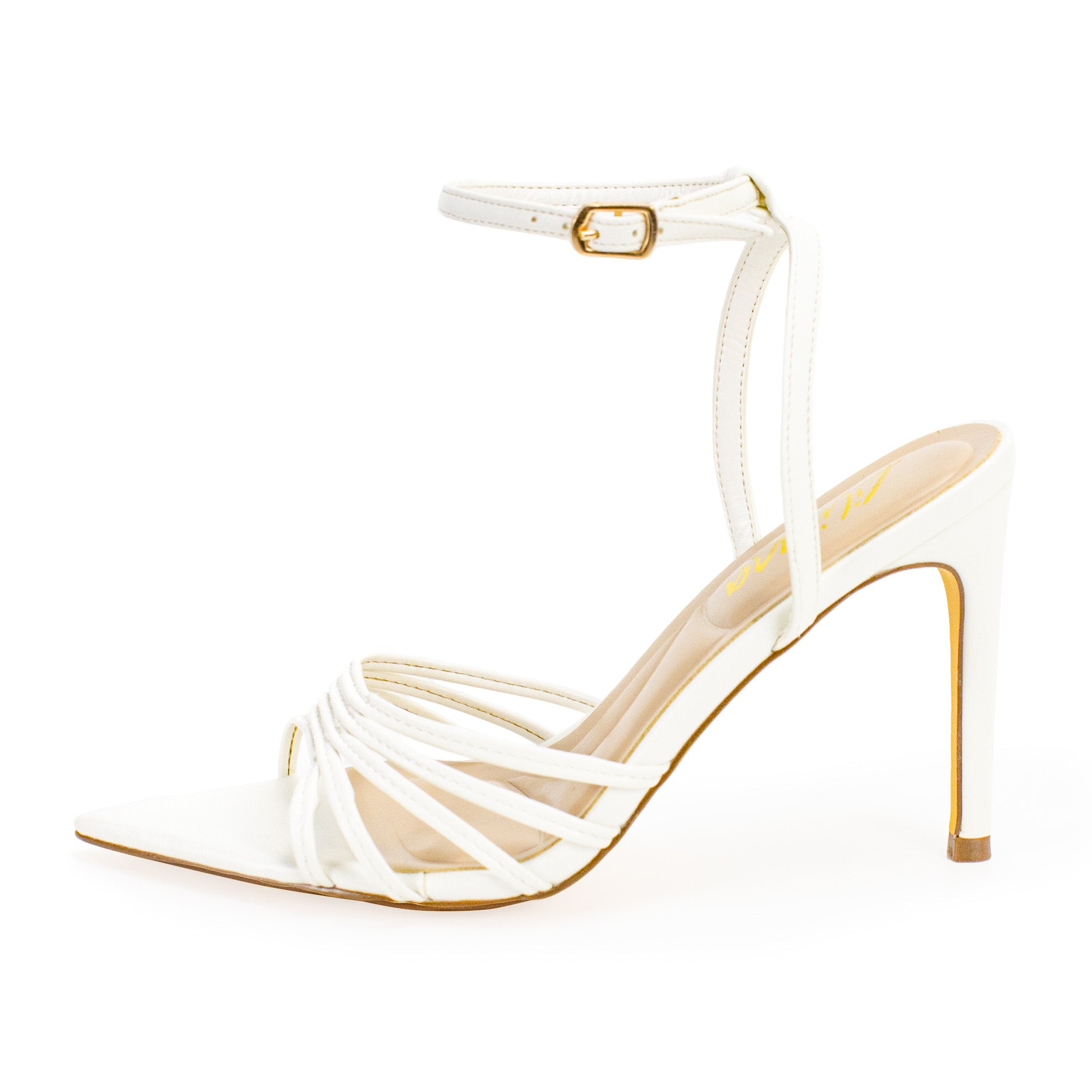 LAUCIA-88 POINTED TOE STRAPPY HEEL  WHITE