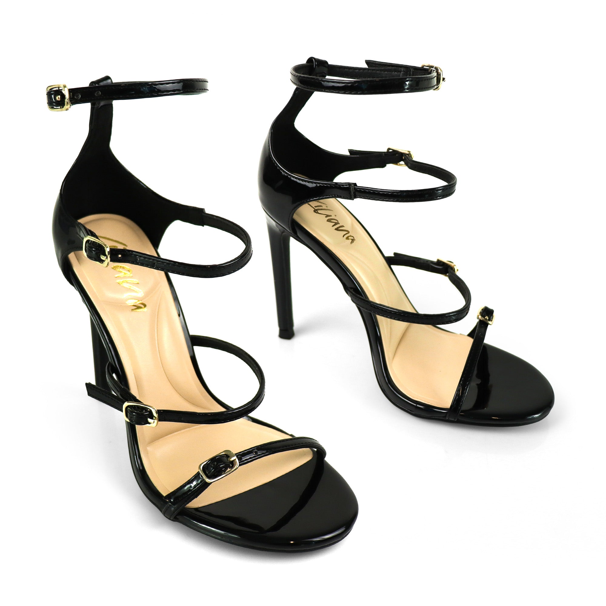 LAUCY-1 STRAPPY W/HEEL BLACK
