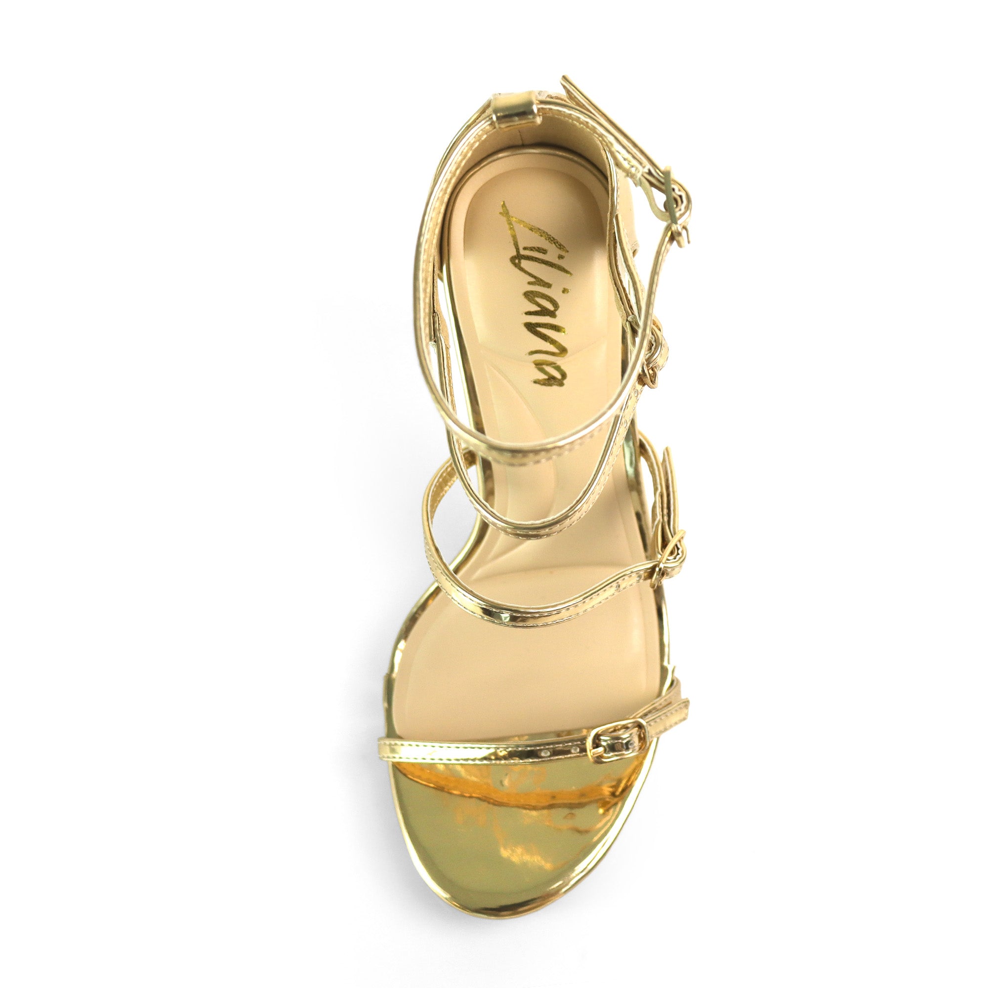 LAUCY-1 STRAPPY W/HEEL GOLD