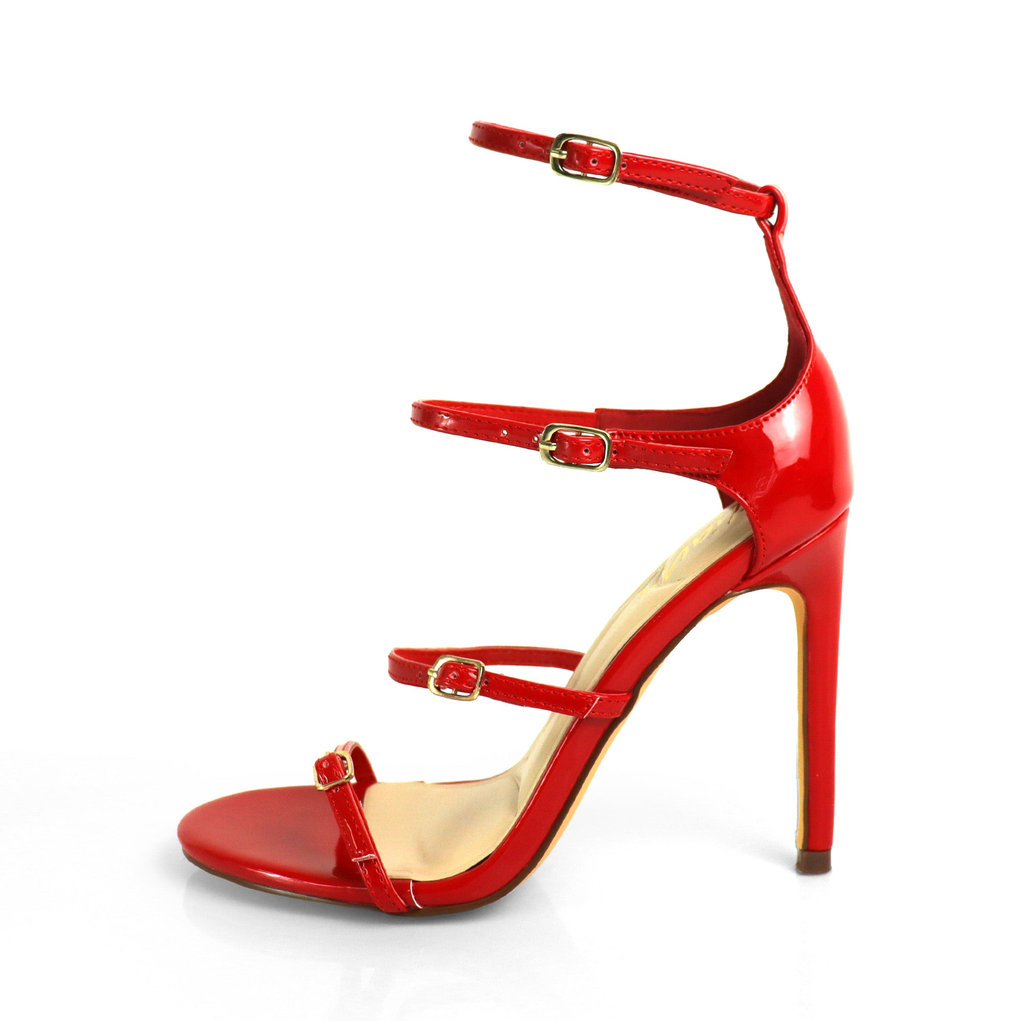 LAUCY-1 STRAPPY W/HEEL RED