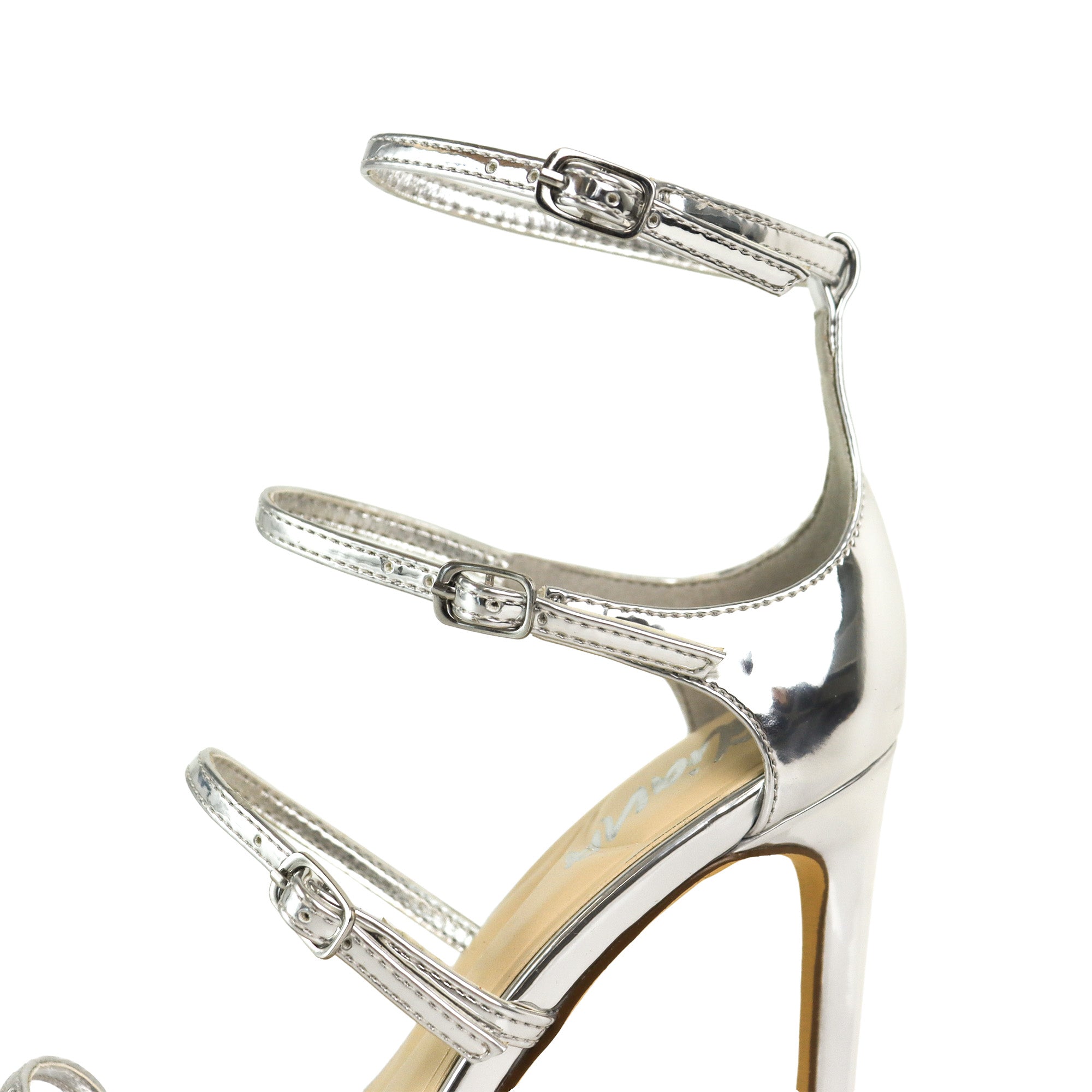 LAUCY-1 STRAPPY W/HEEL SILVER