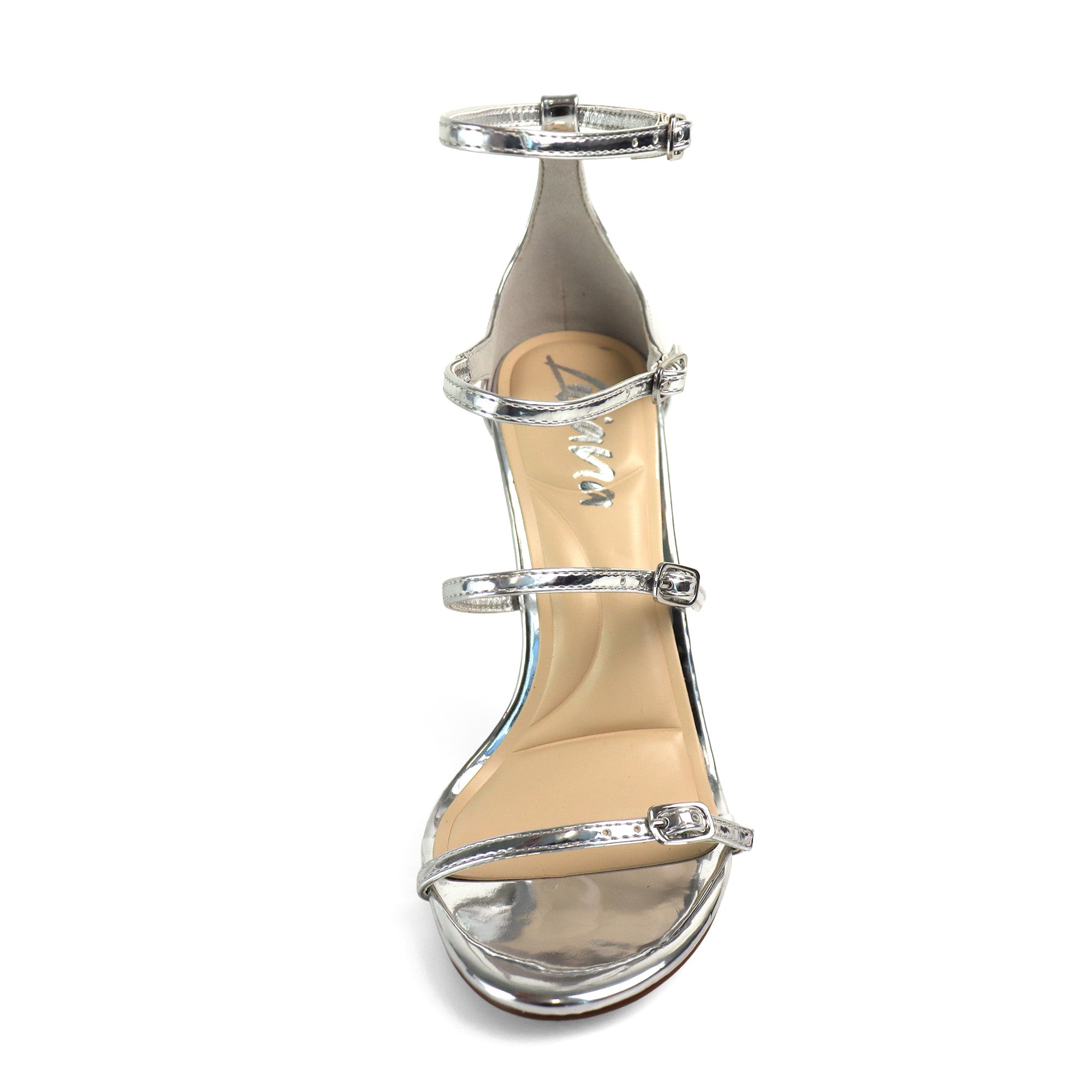 LAUCY-1 STRAPPY W/HEEL SILVER
