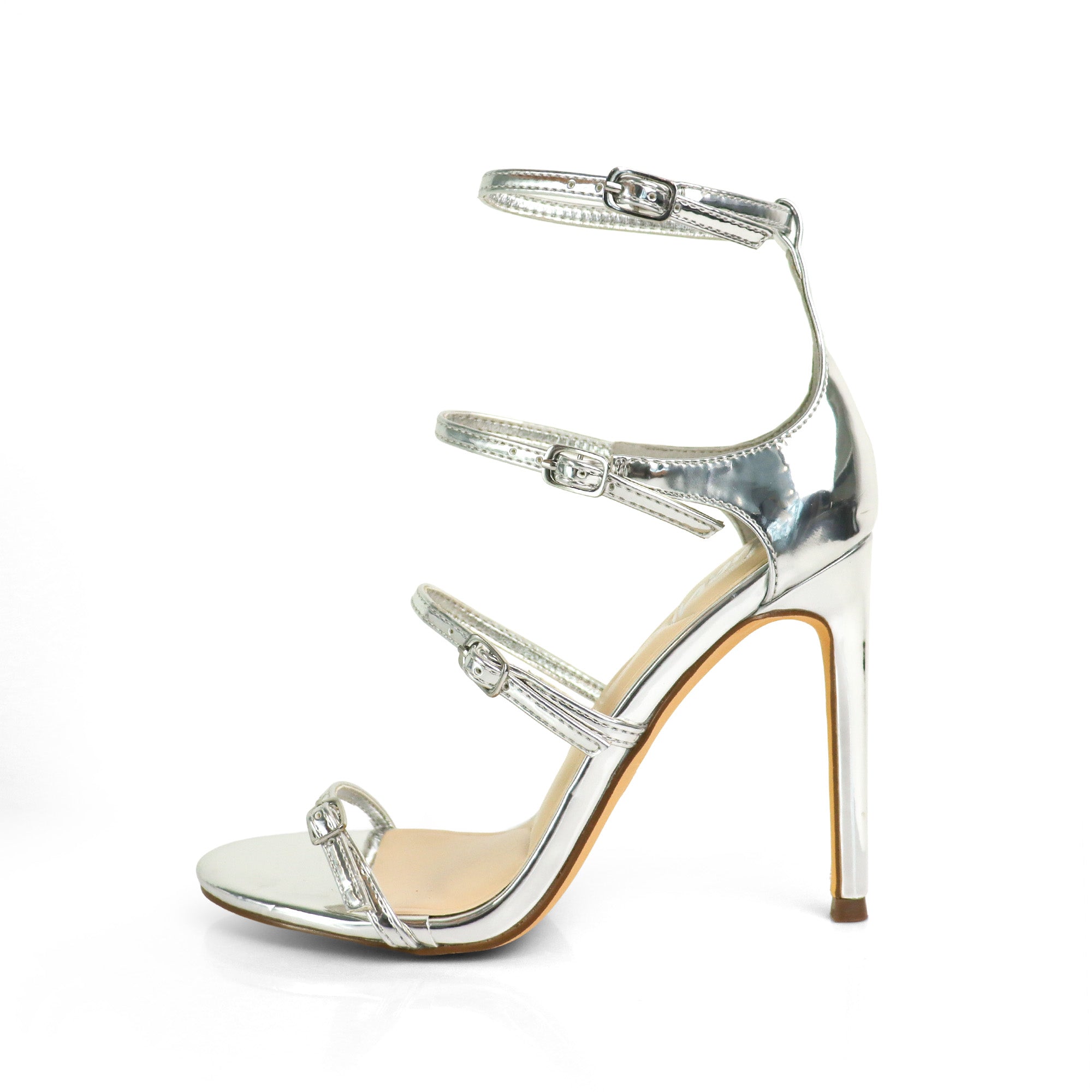 LAUCY-1 STRAPPY W/HEEL SILVER
