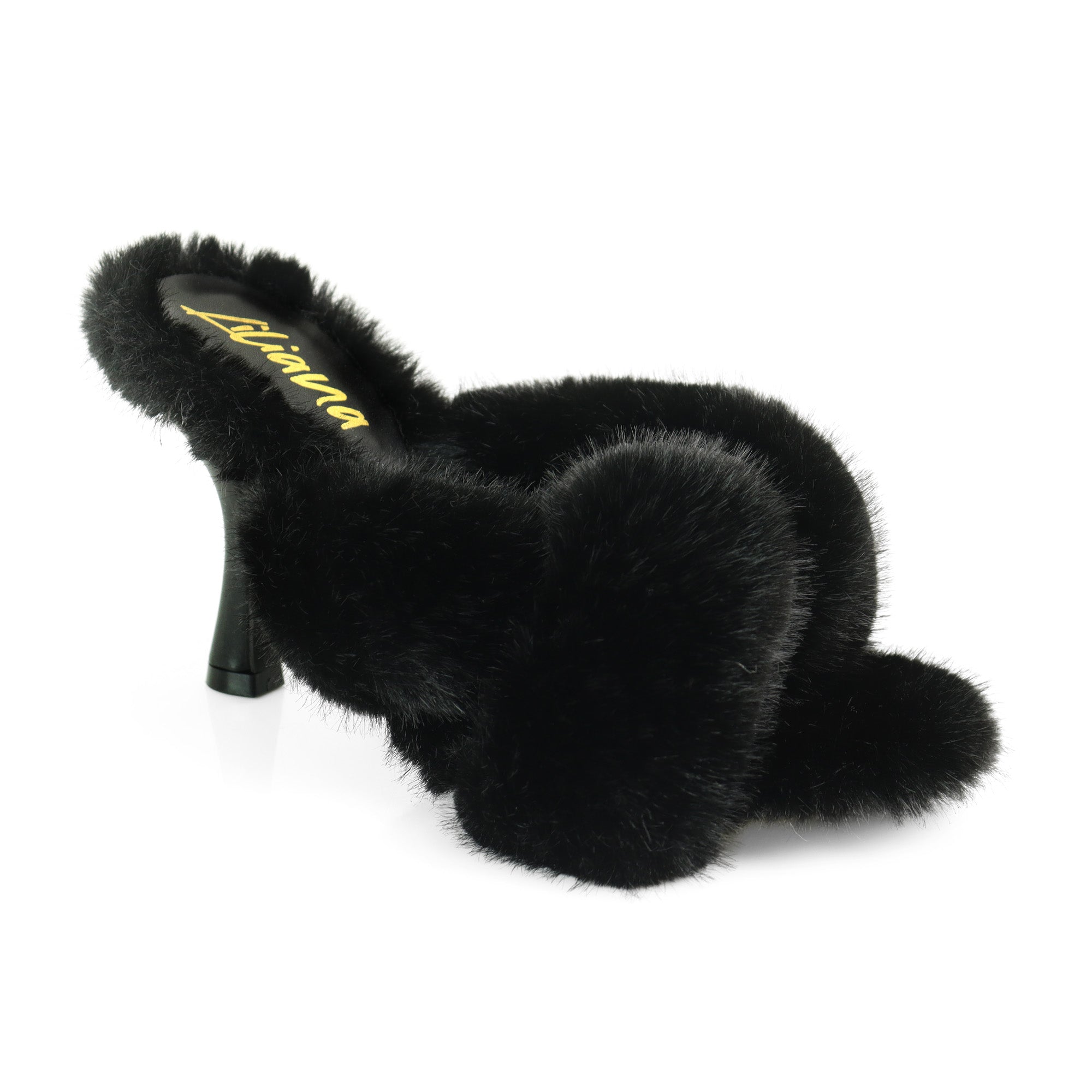 LUX-1 CROSS FLUFFY W/HEEL BLACK