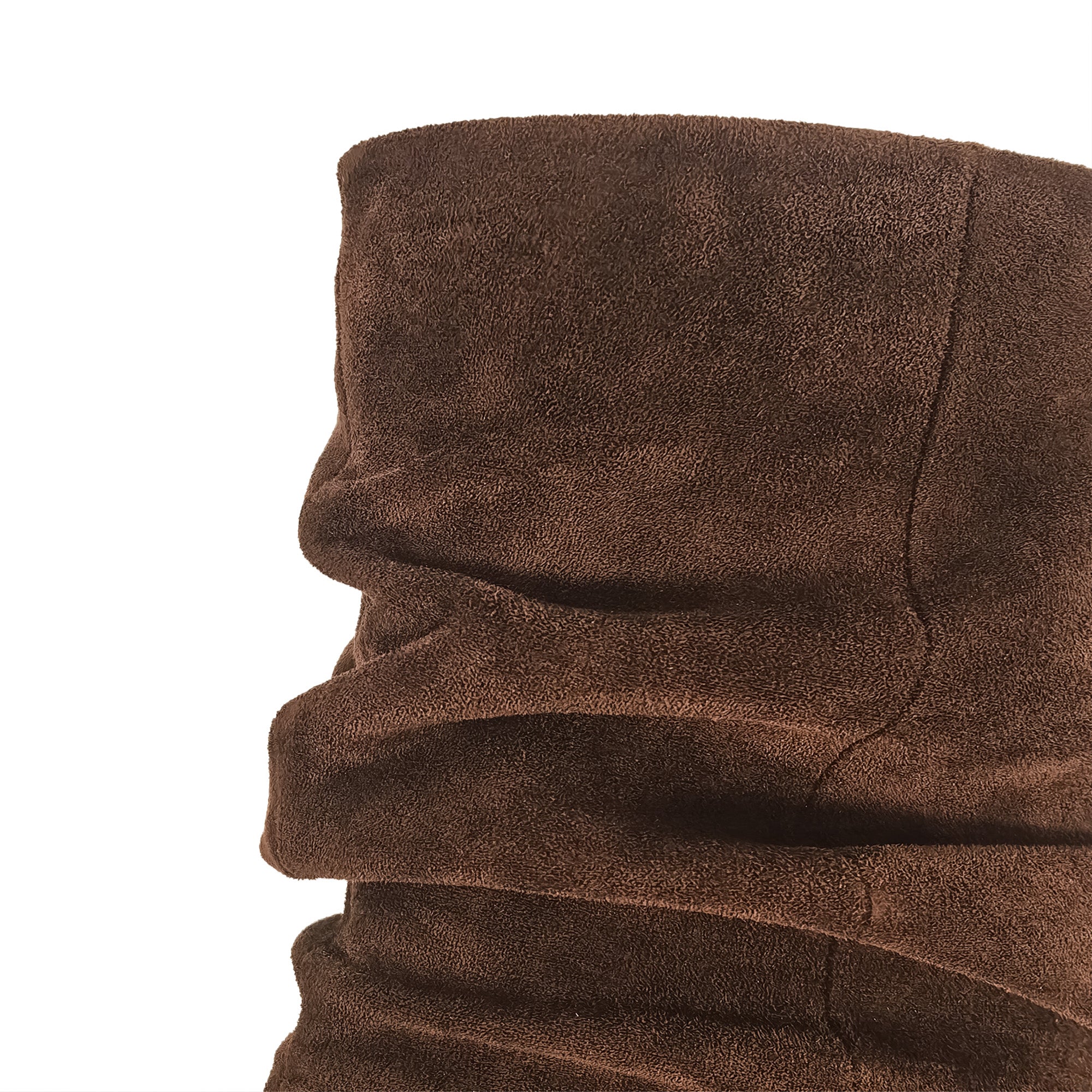 MIARA-1 POINTED TOE SLOUCH BOOTI W/ KITTEN HEEL CHOCOLATE
