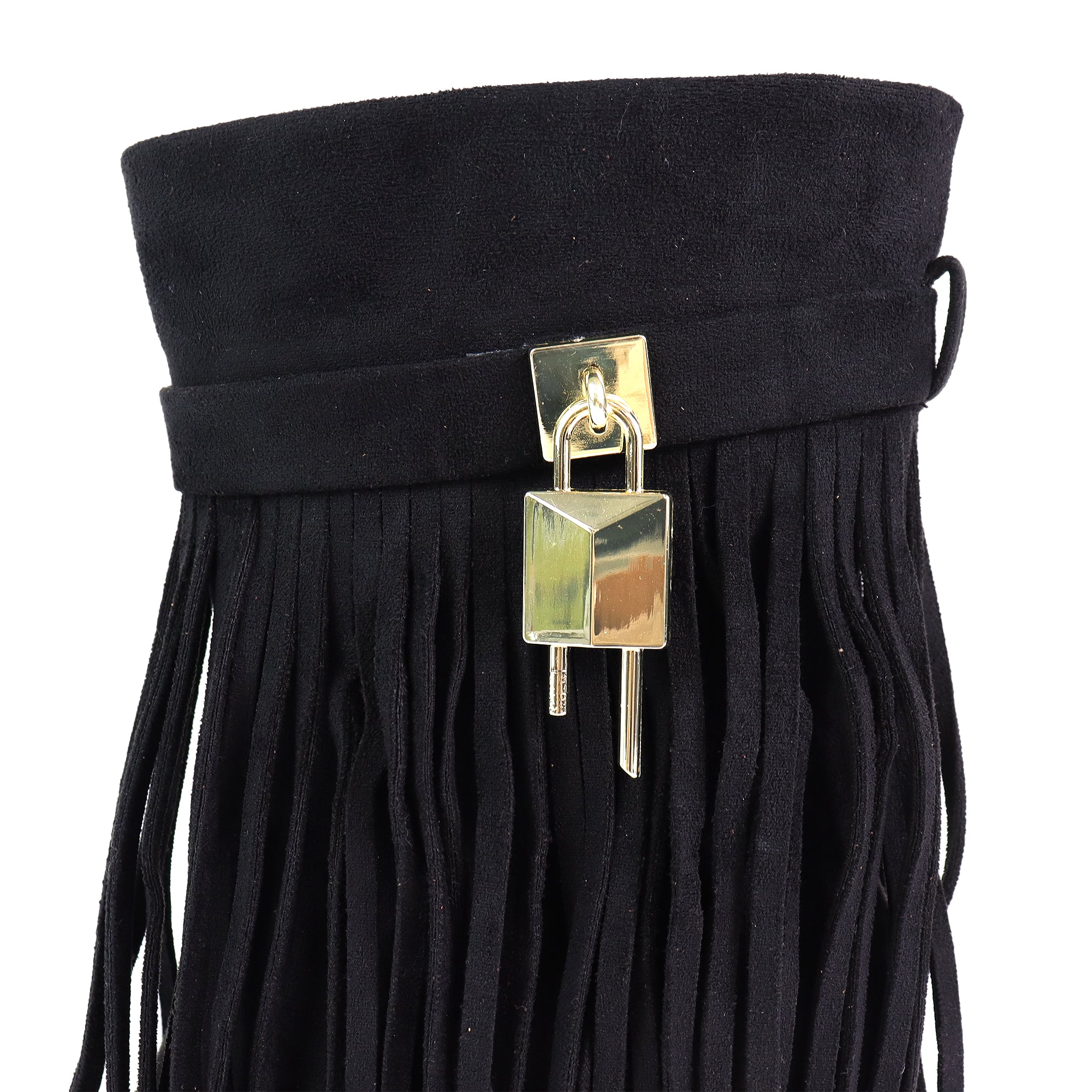 MUTTO-6 FRINGE MUTTO SHORT BOOTS BLACK
