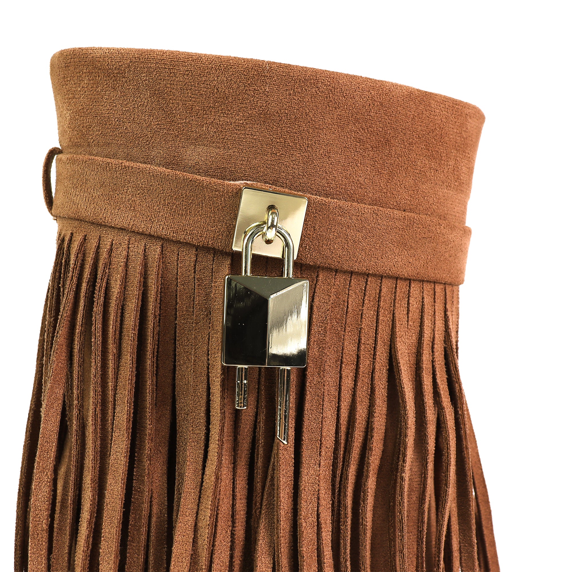 MUTTO-6 FRINGE MUTTO SHORT BOOTS TAN