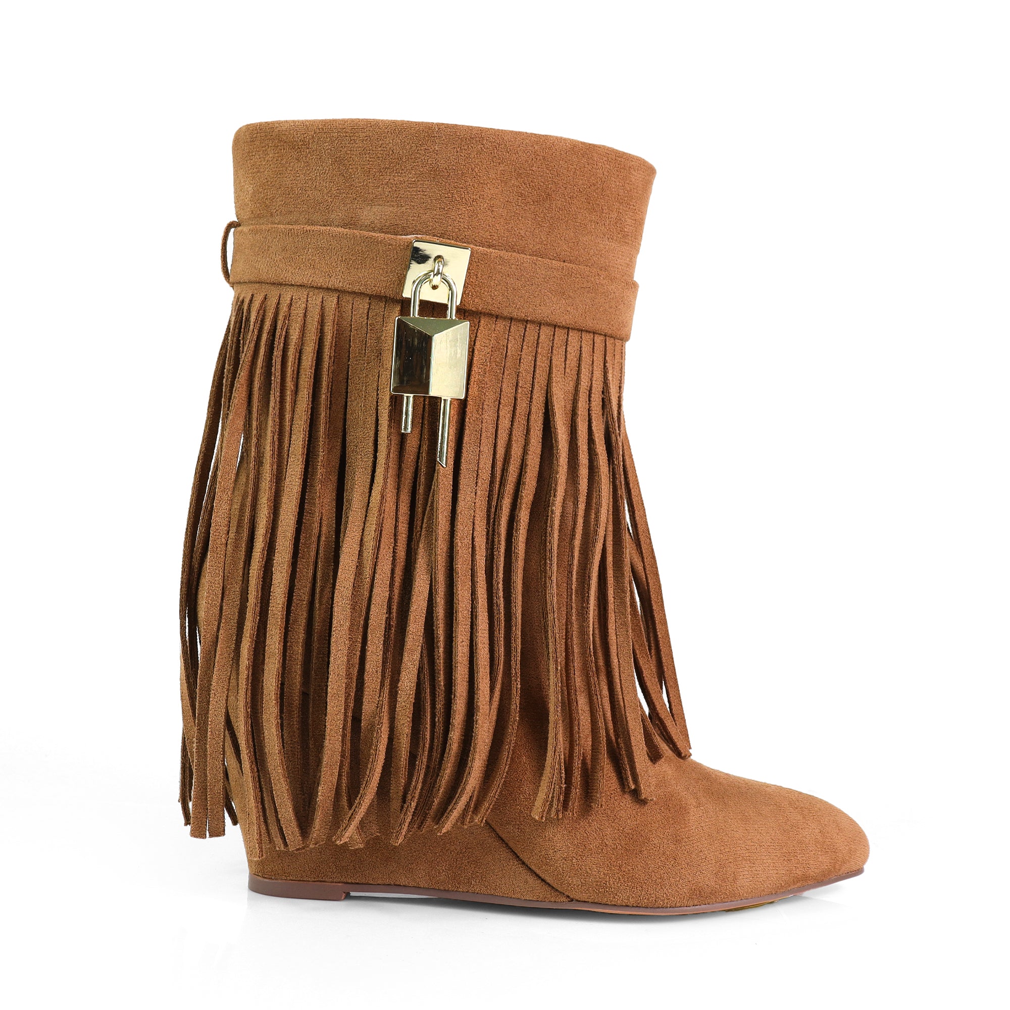 MUTTO-6 FRINGE MUTTO SHORT BOOTS TAN