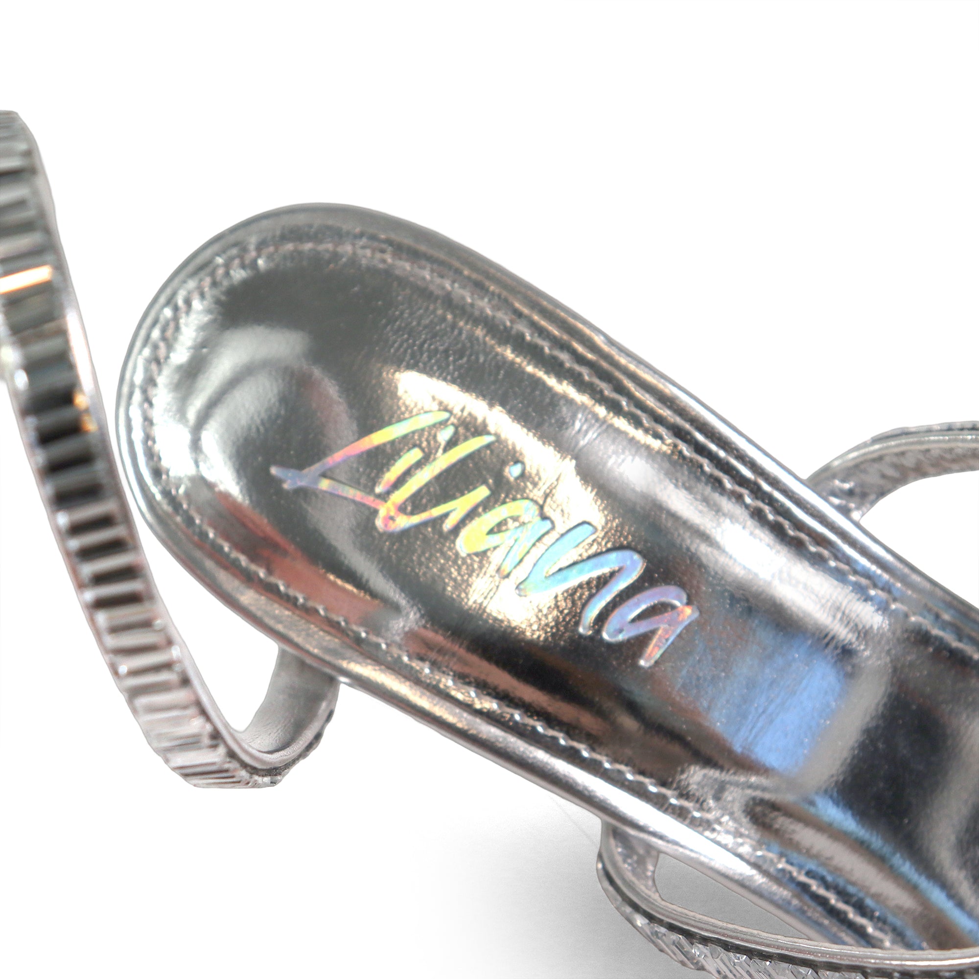 NIKIA-269 JEWELED SPIRAL COIL WRAP UP SANDAL W/ HEEL SILVER