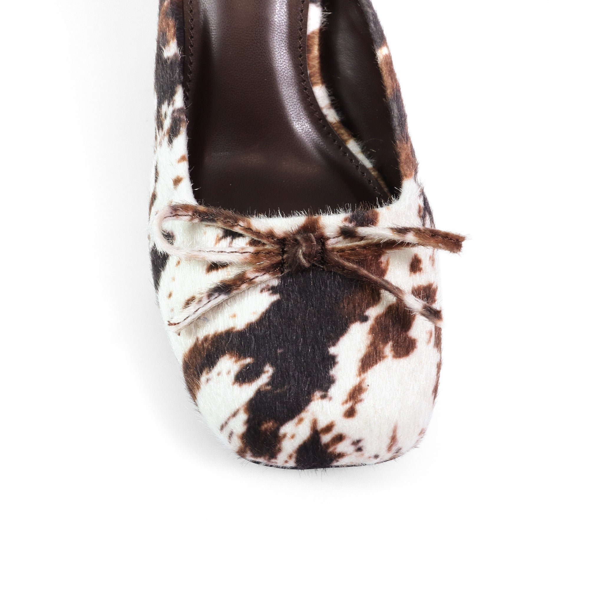 NOOSA-1 BALLET SATIN BOW PUMP W/ SPOOL HEEL ANIMAL
