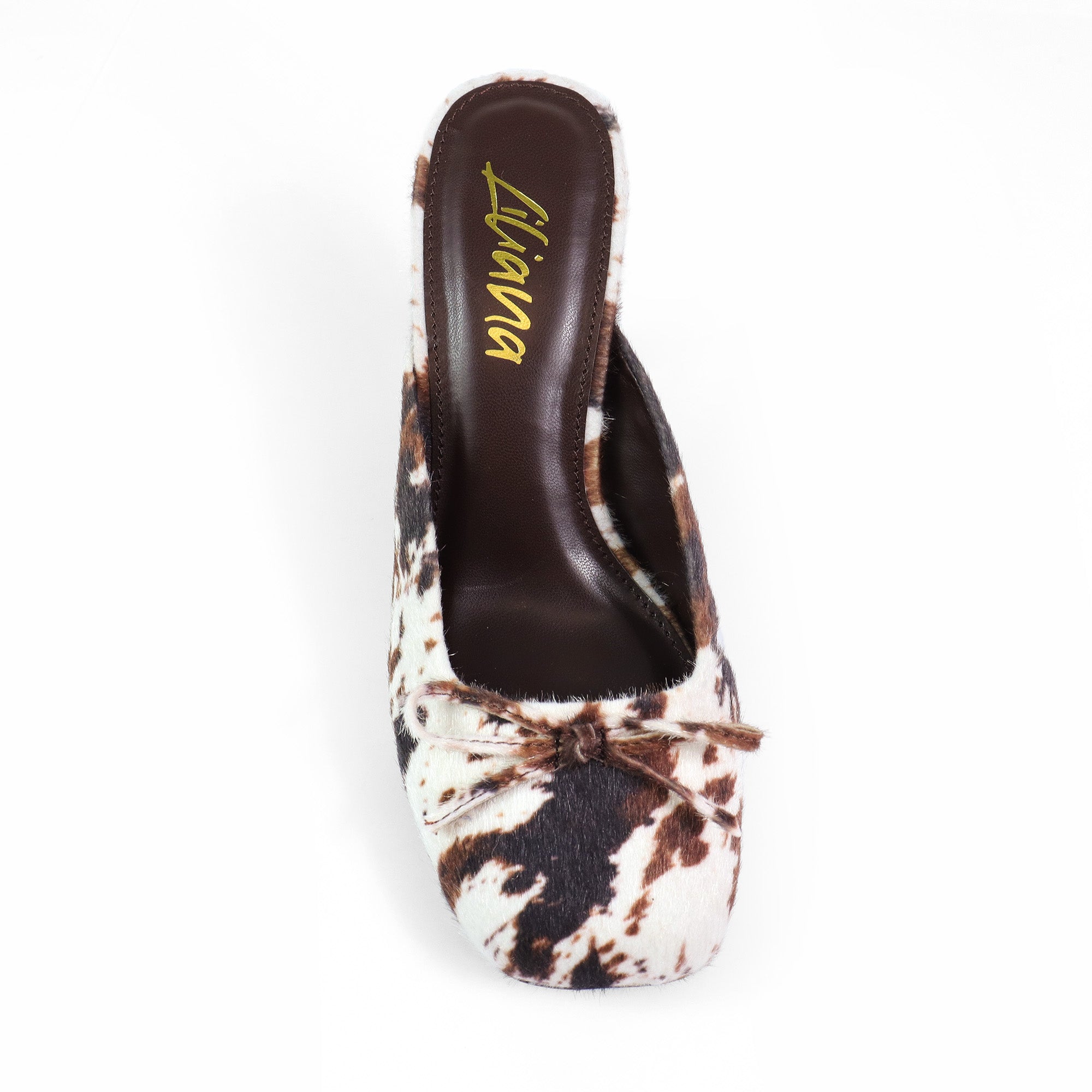 NOOSA-1 BALLET SATIN BOW PUMP W/ SPOOL HEEL ANIMAL