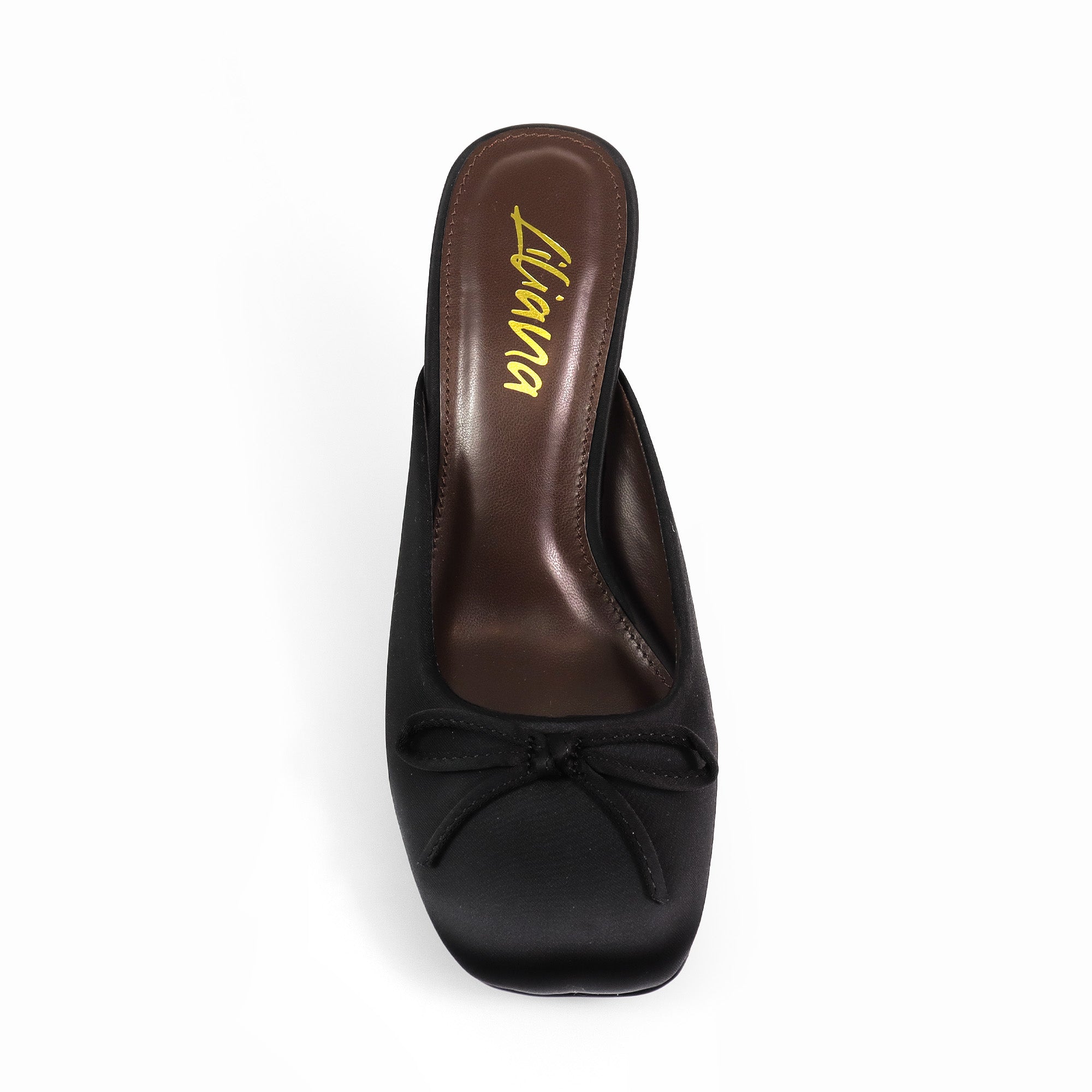 NOOSA-1 BALLET SATIN BOW PUMP W/ SPOOL HEEL BLACK
