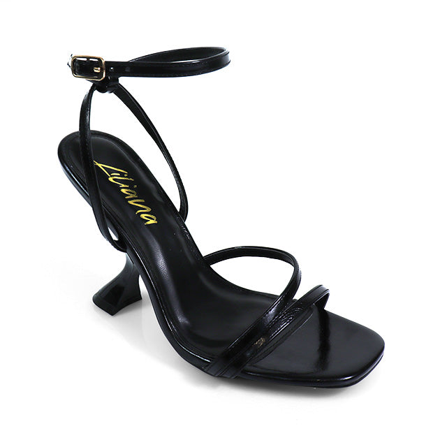 PADAM-2 STRAPPY  HEEL BLACK