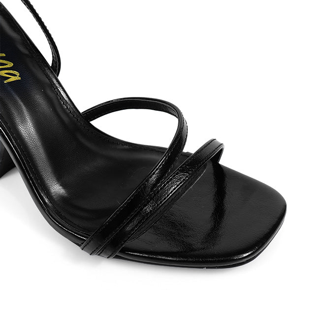 PADAM-2 STRAPPY  HEEL BLACK