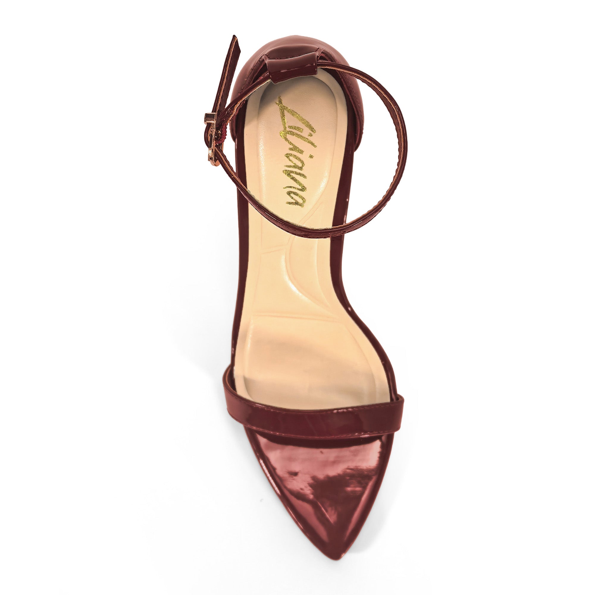 PAULINE-2 POINTED TOE ANCKLE STRAP SANDAL W/ HEEL, WINE